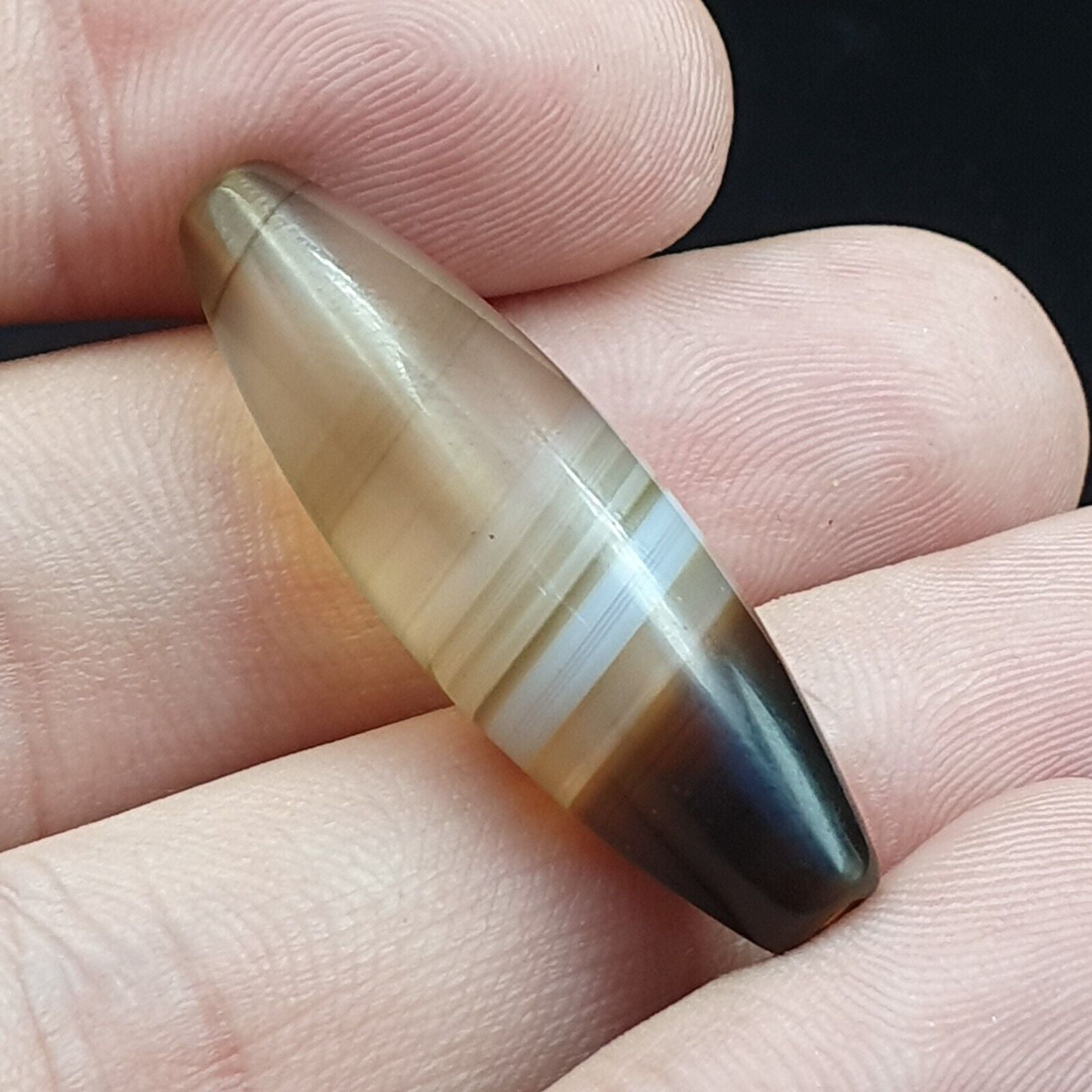 Antique Old Yemeni Agate Natural Rare pattern Banded Agate Bead 36mm BD-7-4