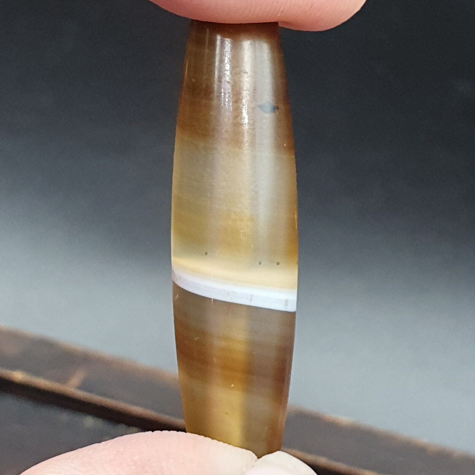 Antique Old Yemeni Agate Natural Rare pattern Banded Agate Bead 36.7mm BD-9