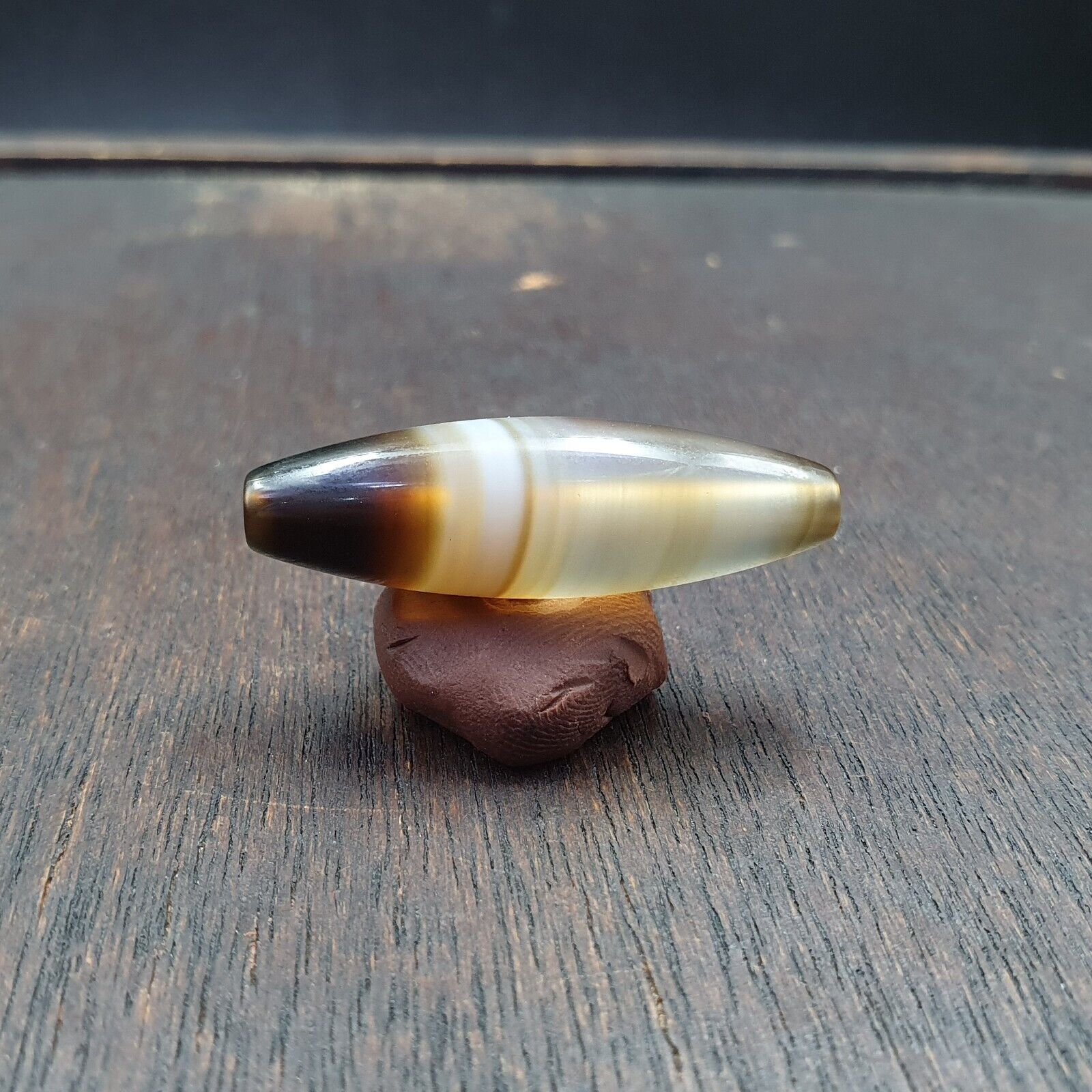 Antique Old Yemeni Agate Natural Rare pattern Banded Agate Bead 36mm BD-7-4