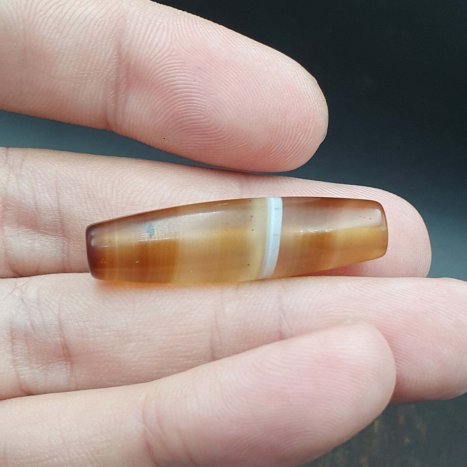 Antique Old Yemeni Agate Natural Rare pattern Banded Agate Bead 36.7mm BD-9