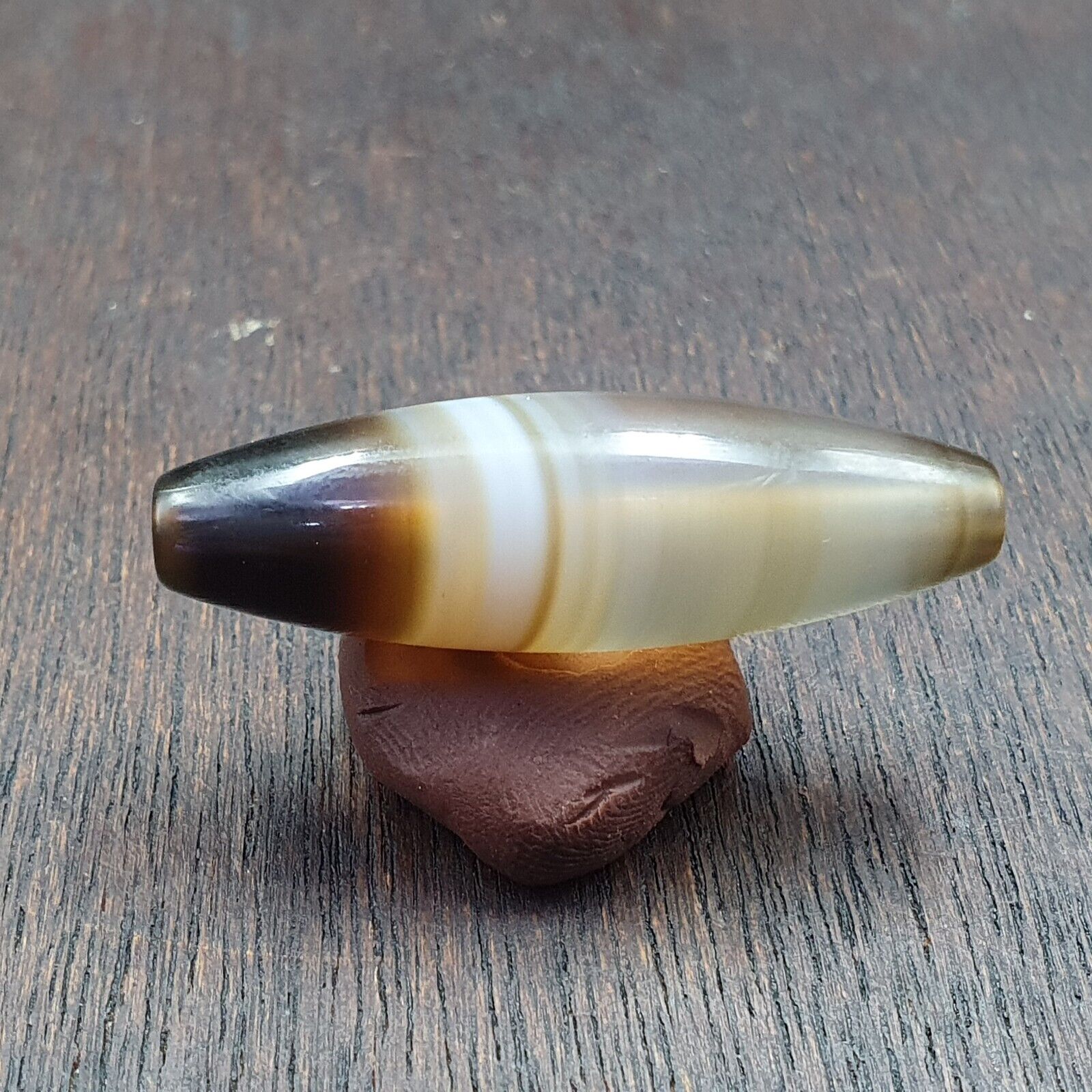Antique Old Yemeni Agate Natural Rare pattern Banded Agate Bead 36mm BD-7-4