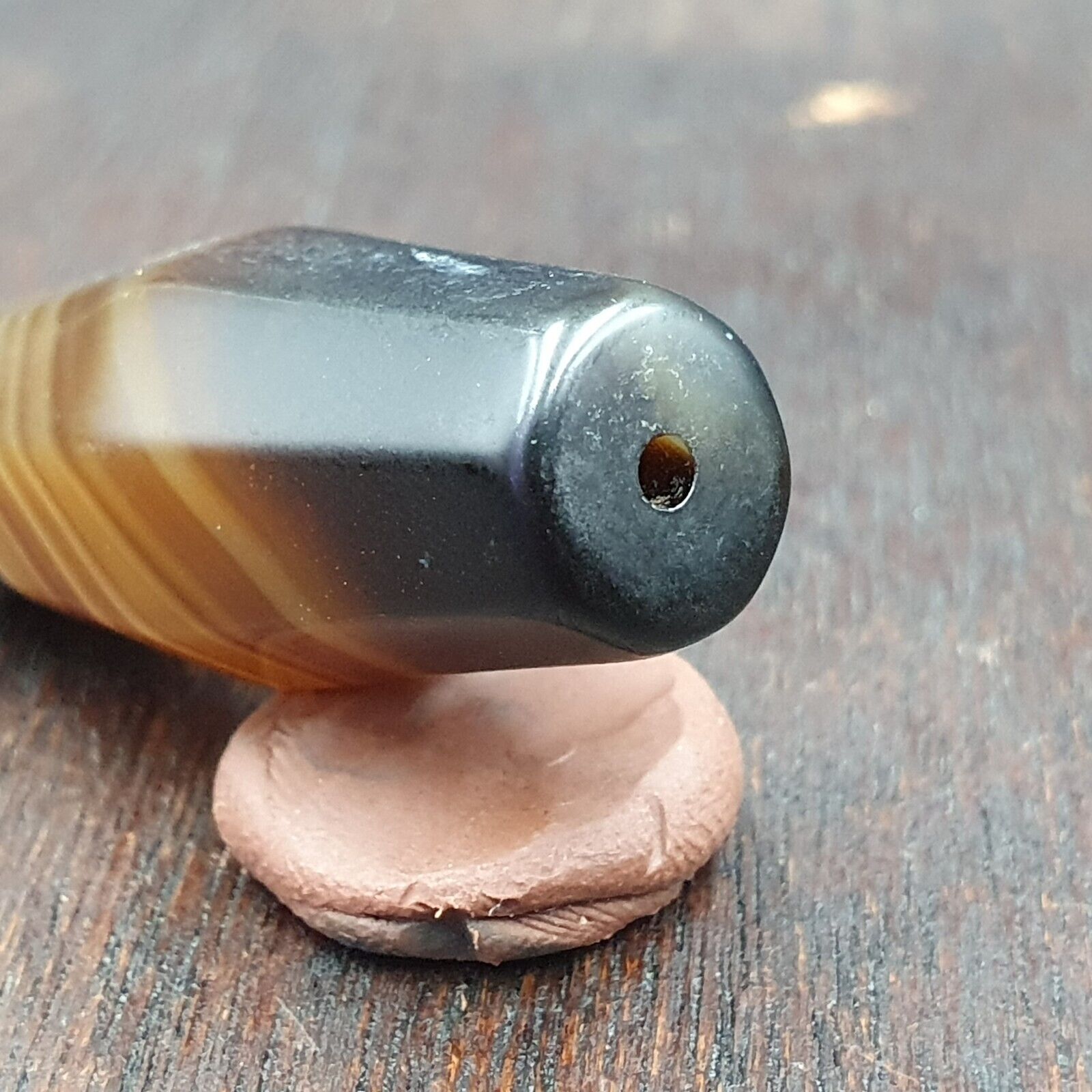 Antique Old Yemeni Agate Natural Rare pattern Banded Agate Bead 39mm BD-3