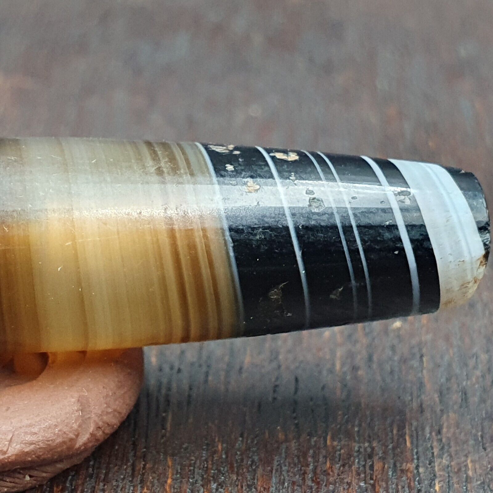 Antique Old Yemeni Agate Natural Rare pattern Banded Agate Bead 42.9mm BD-4