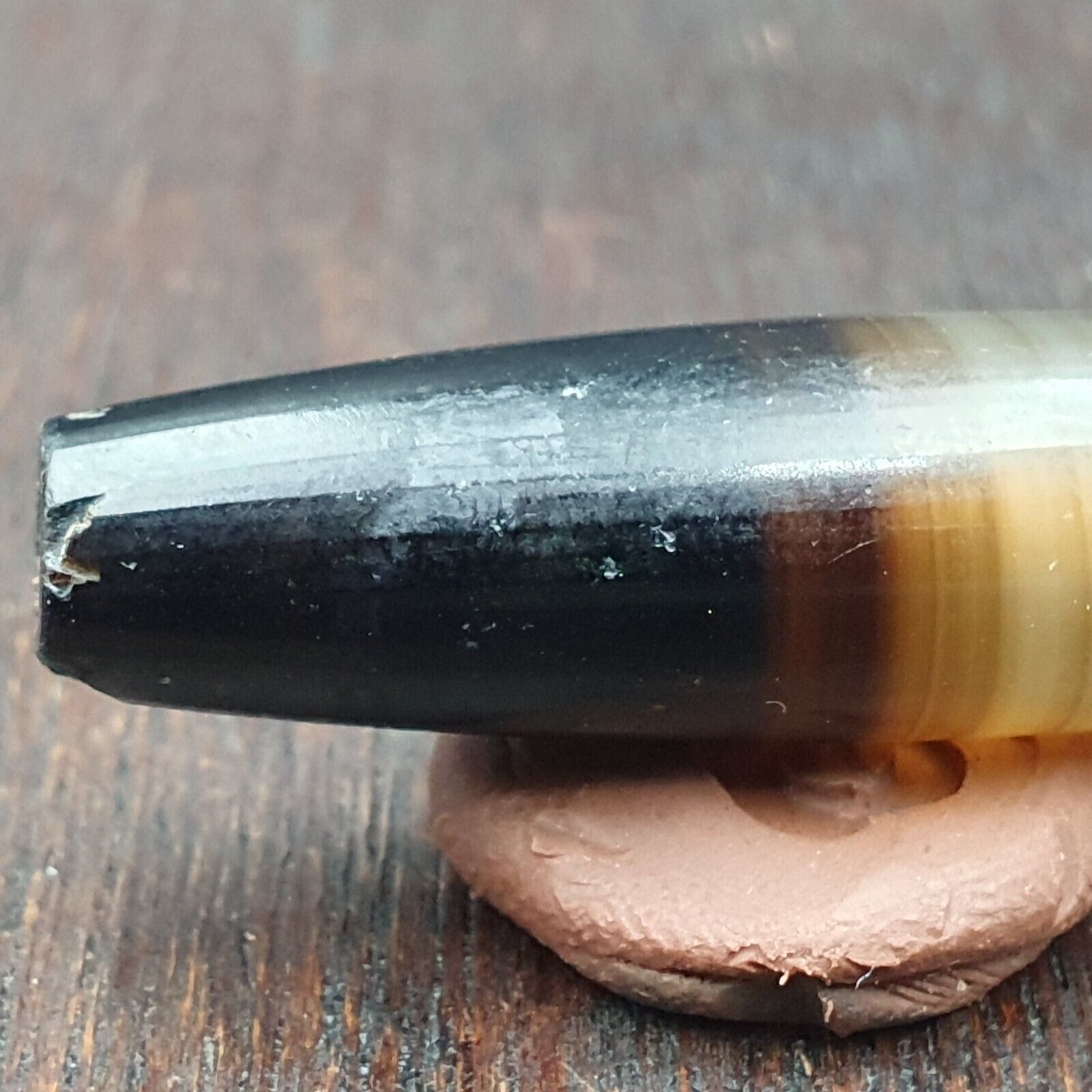 Antique Old Yemeni Agate Natural Rare pattern Banded Agate Bead 42.9mm BD-4