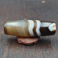 Antique Old Yemeni Agate Natural Rare pattern Banded Agate Bead 35.6mm BD-6
