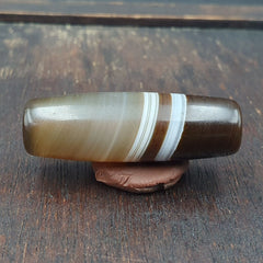 Antique Old Yemeni Agate Natural Rare pattern Banded Agate Bead 35.6mm BD-6