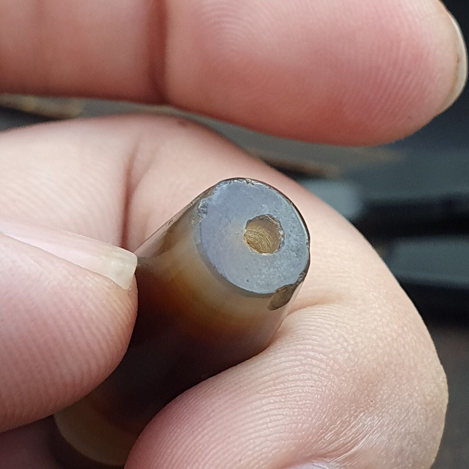 Antique Old Yemeni Agate Natural Rare pattern Banded Agate Bead 37.3mm BD-13