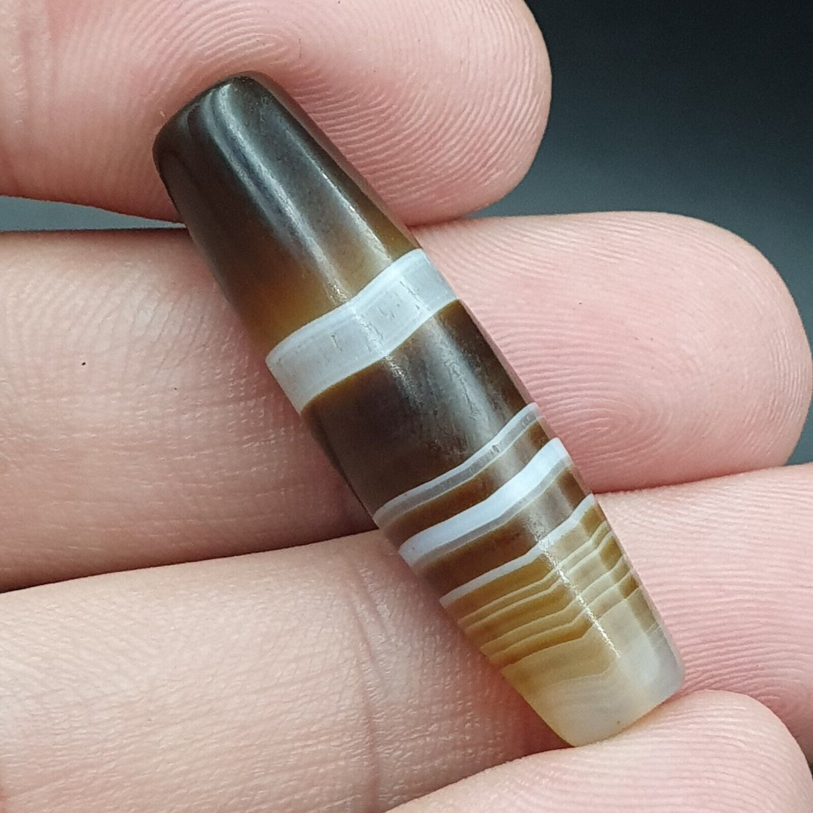 Antique Old Yemeni Agate Natural Rare pattern Banded Agate Bead 37mm BD-7