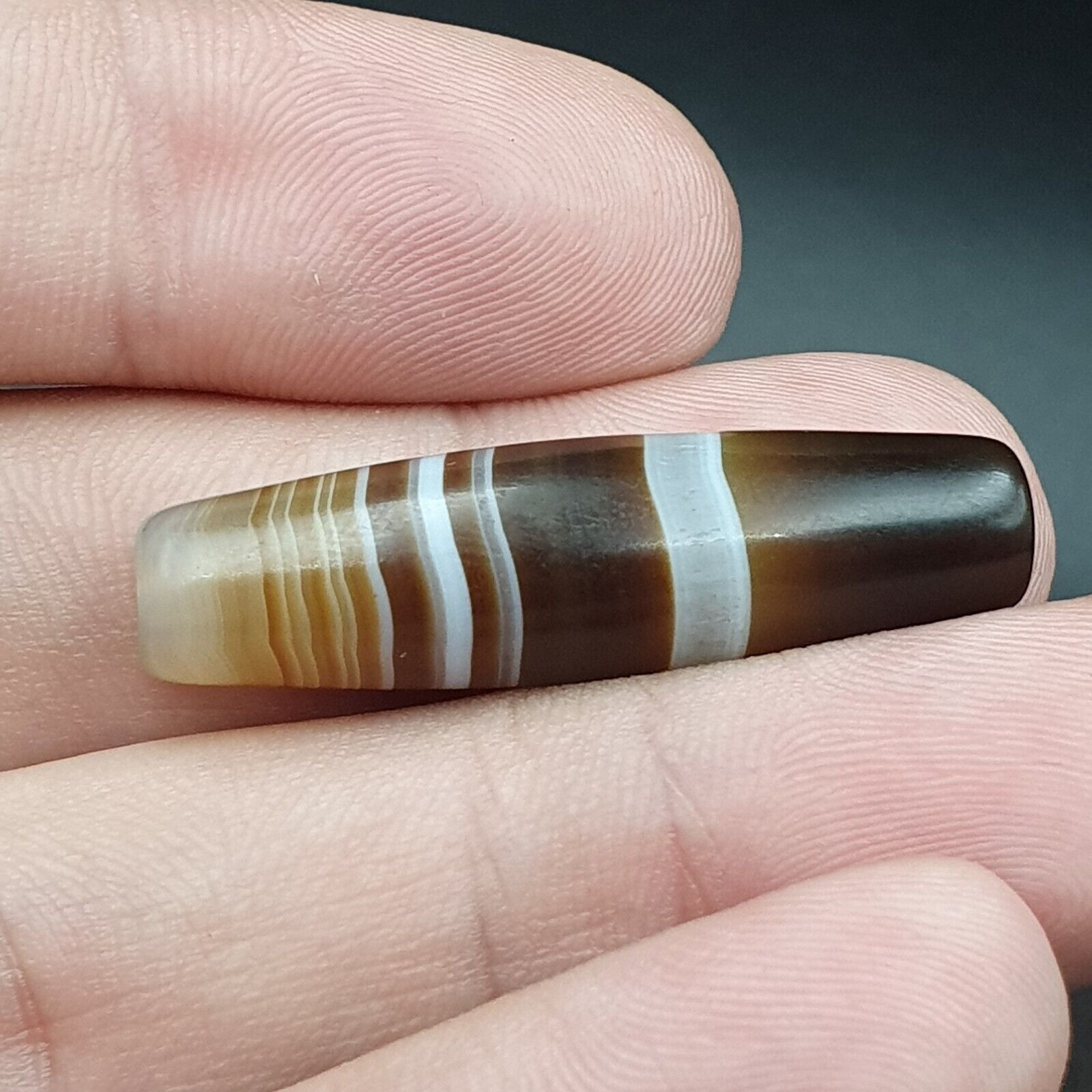 Antique Old Yemeni Agate Natural Rare pattern Banded Agate Bead 37mm BD-7