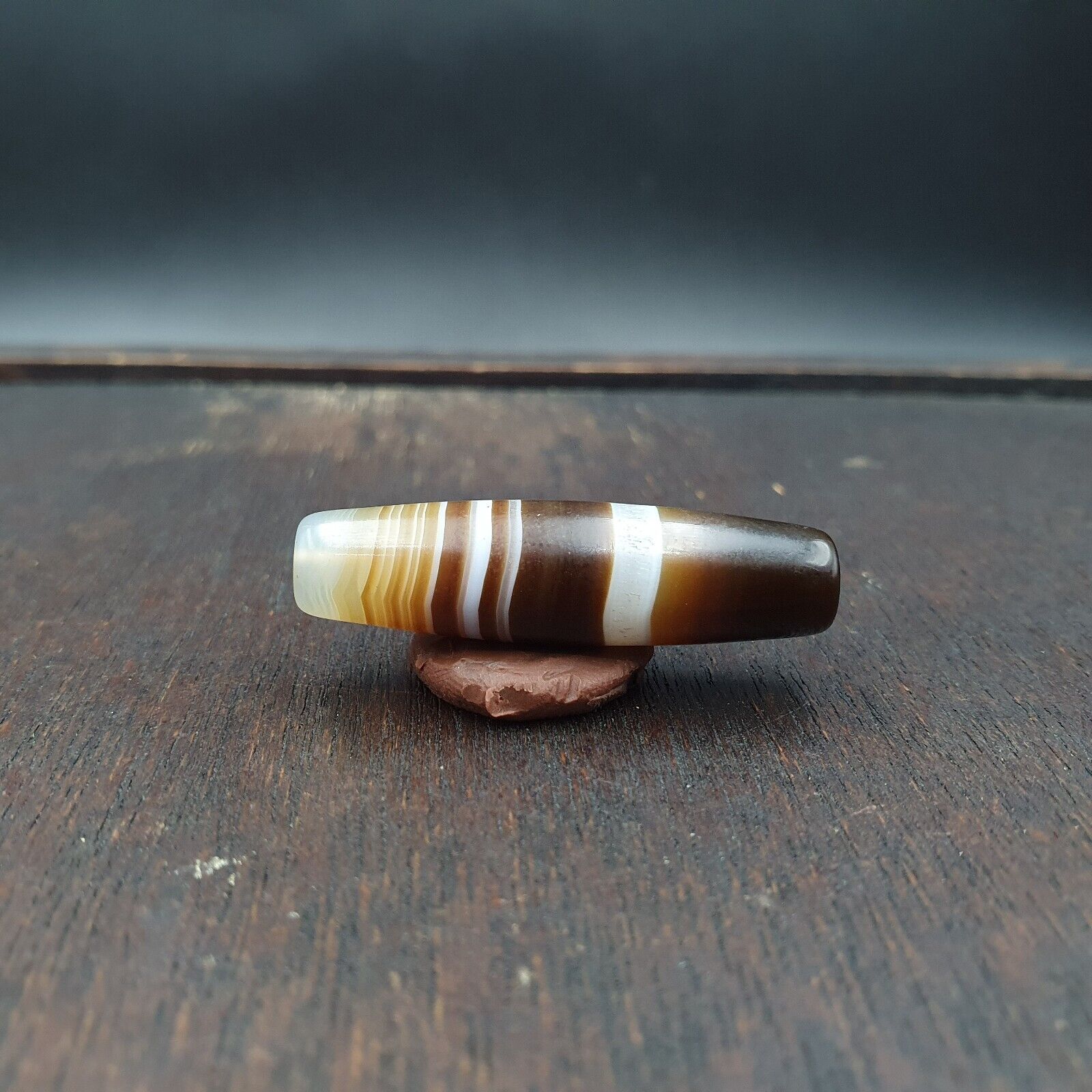 Antique Old Yemeni Agate Natural Rare pattern Banded Agate Bead 37mm BD-7