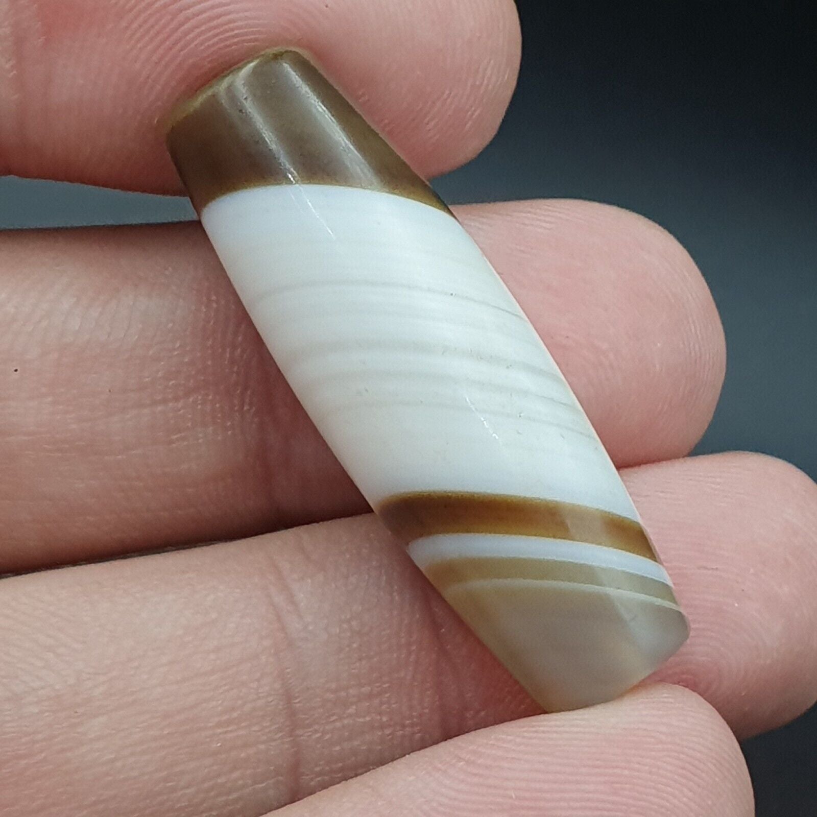 Antique Old Yemeni Agate Natural Rare pattern Banded Agate Bead 37mm BD-8