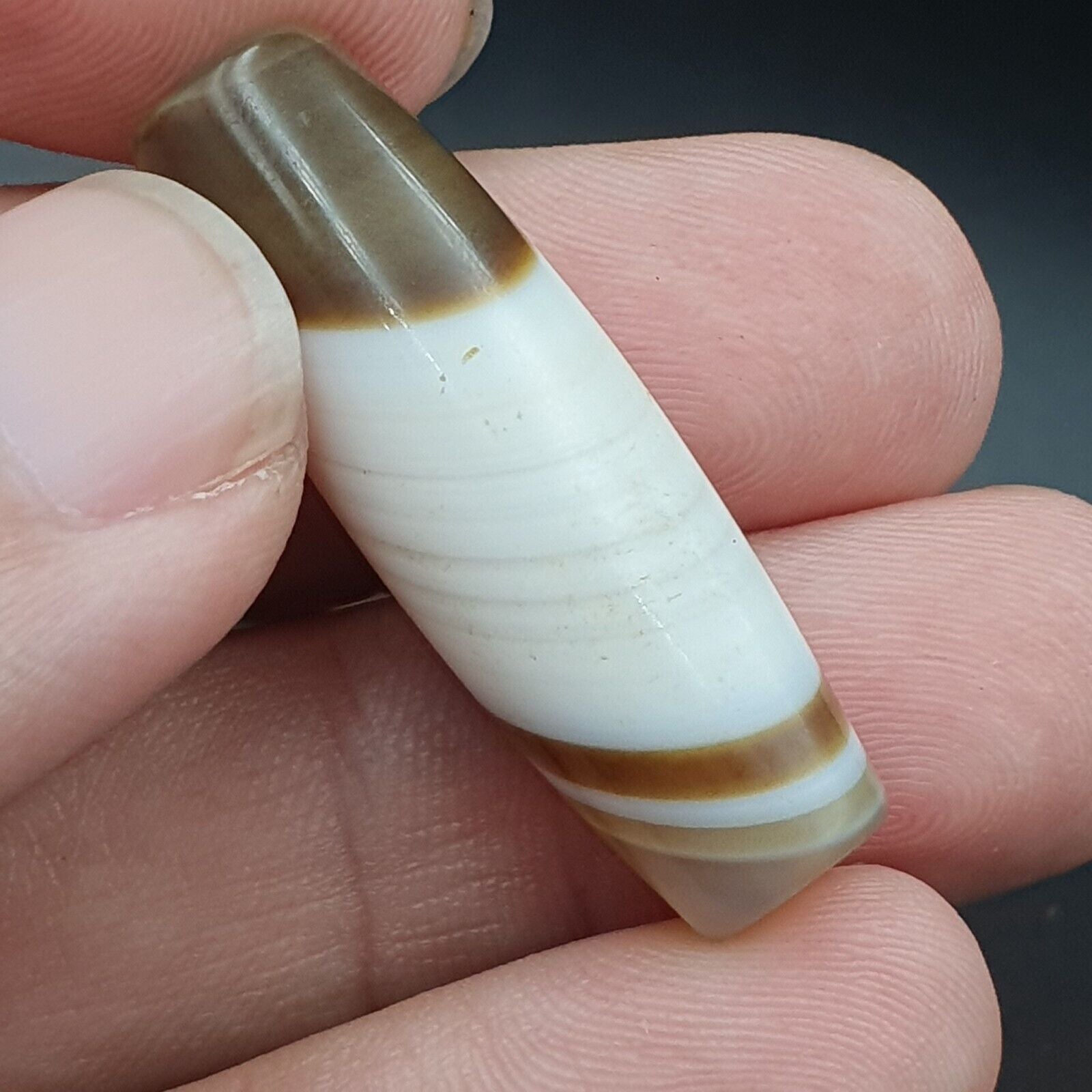 Antique Old Yemeni Agate Natural Rare pattern Banded Agate Bead 37mm BD-8