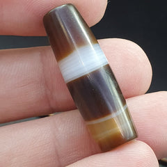 Antique Old Yemeni Agate Natural Rare pattern Banded Agate Bead 34.2mm BD-11