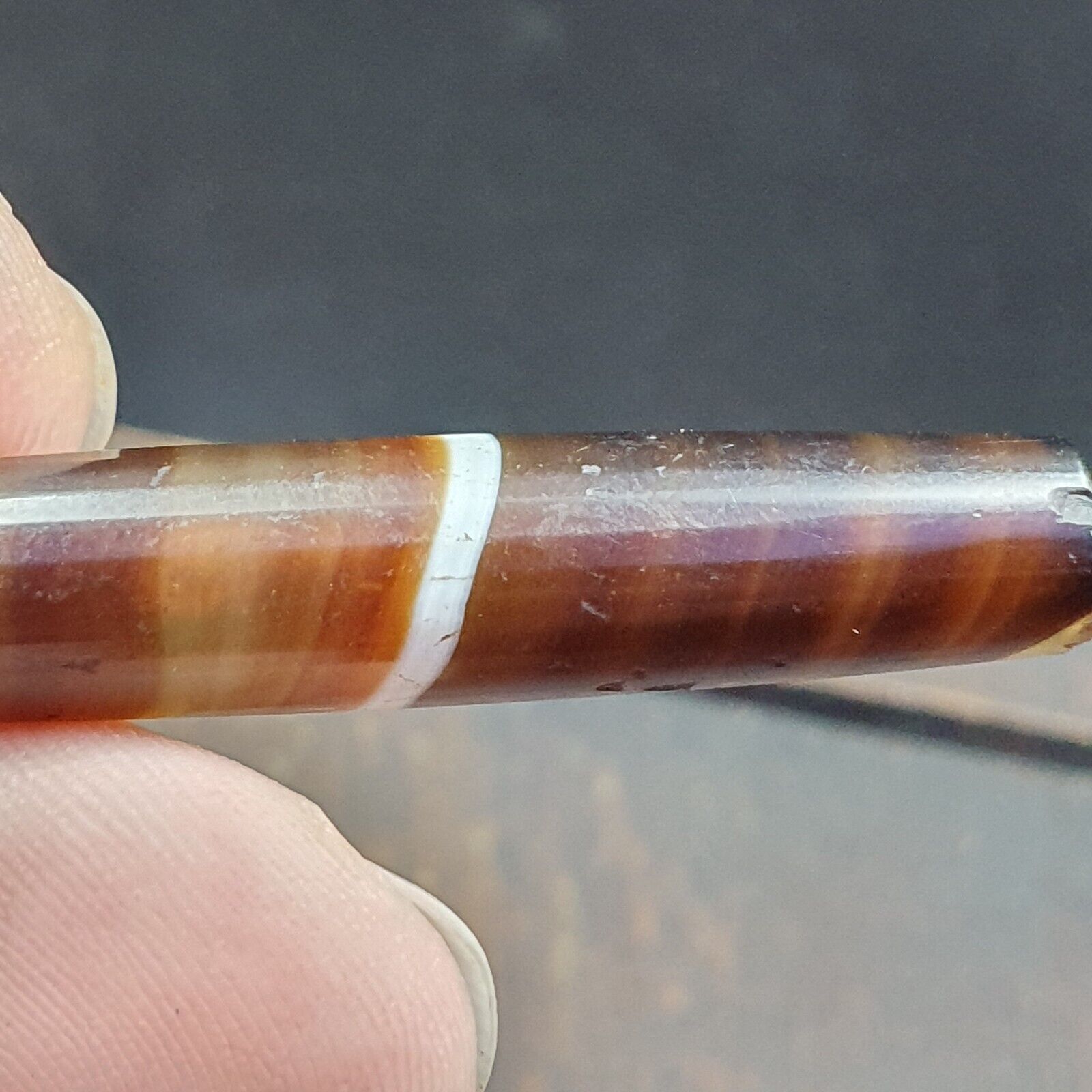 Antique Old Yemeni Agate Natural Rare pattern Banded Agate Bead 50mm BD-7-3