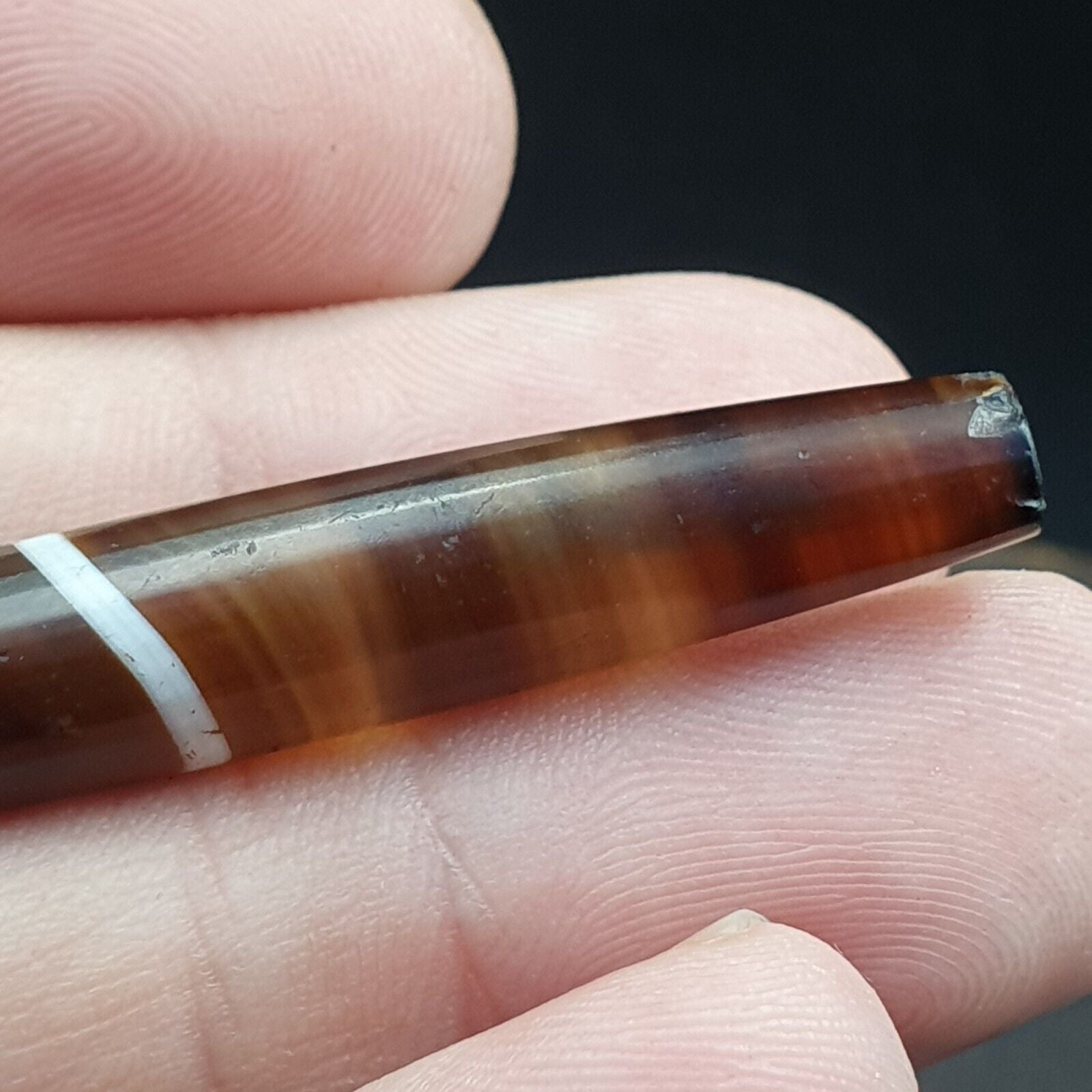 Antique Old Yemeni Agate Natural Rare pattern Banded Agate Bead 50mm BD-7-3
