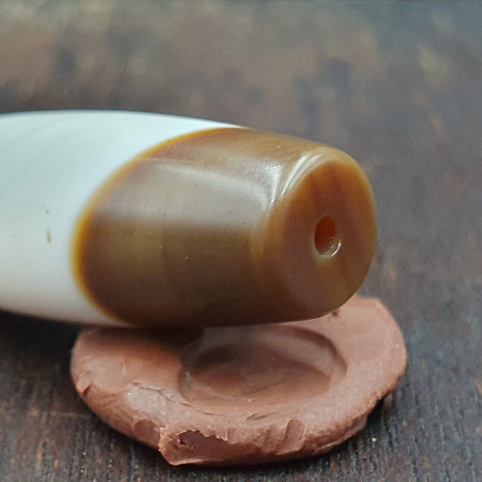 Antique Old Yemeni Agate Natural Rare pattern Banded Agate Bead 37mm BD-8