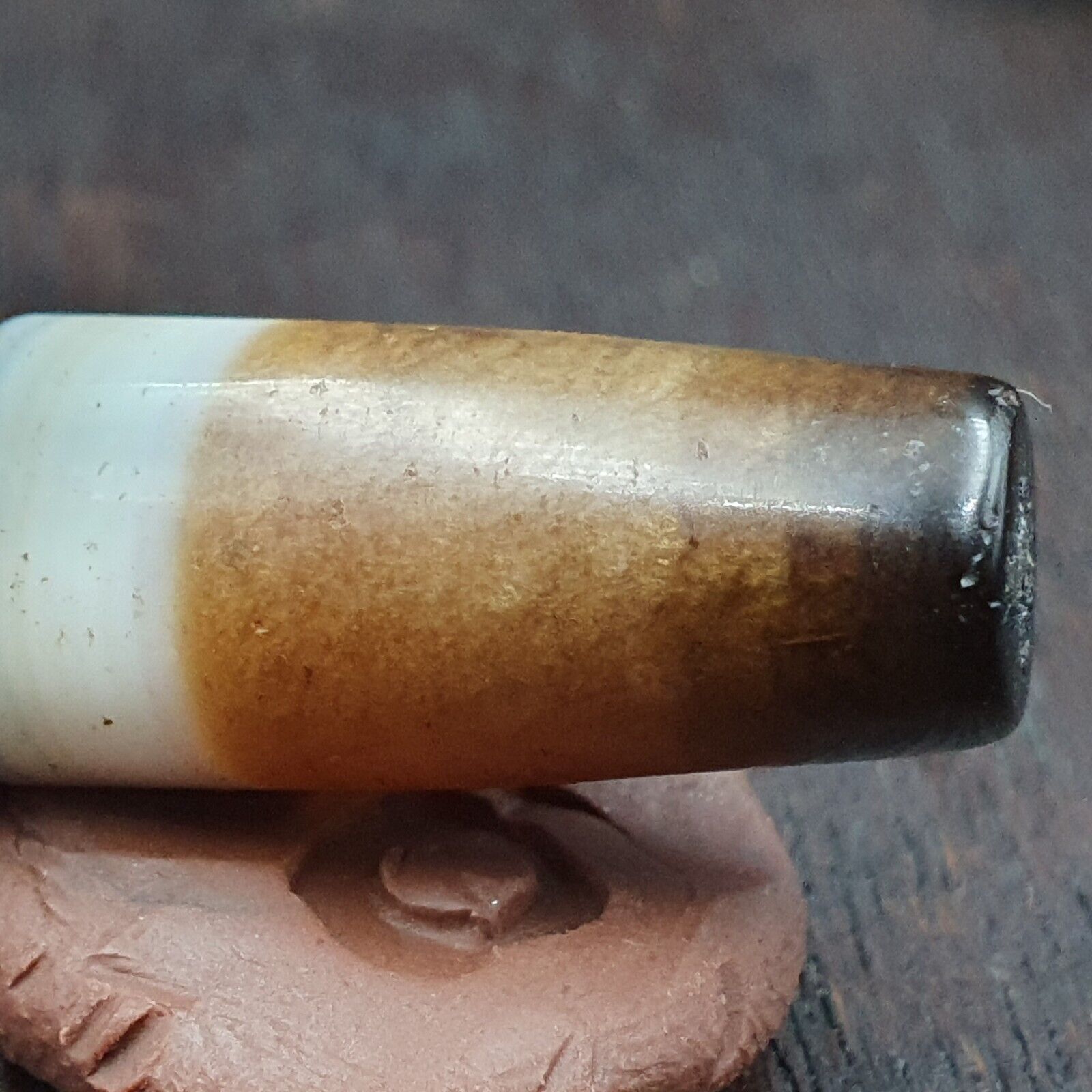 Antique Old Yemeni Agate Natural Rare pattern Banded Agate Bead 37.9mm BD-5