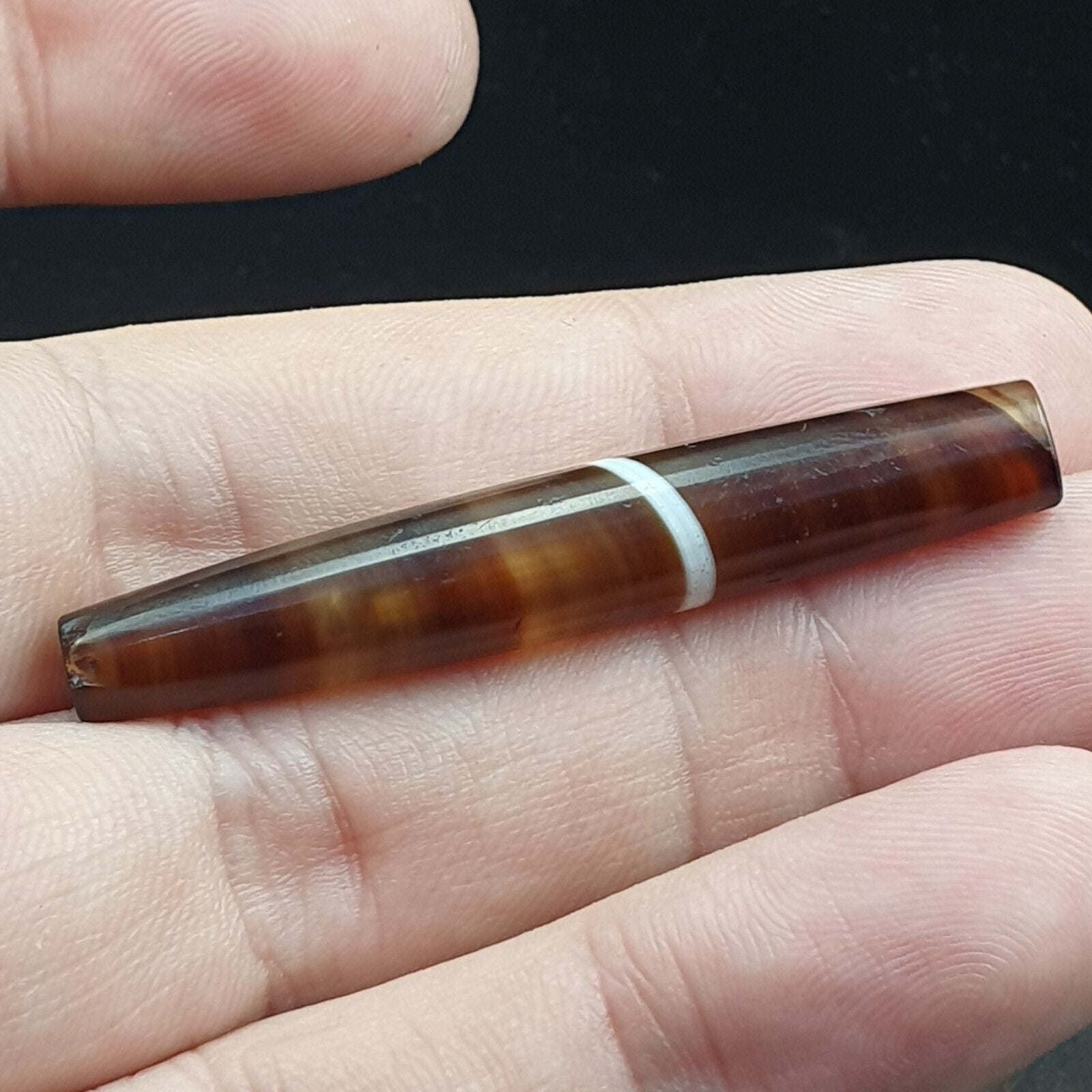 Antique Old Yemeni Agate Natural Rare pattern Banded Agate Bead 50mm BD-7-3