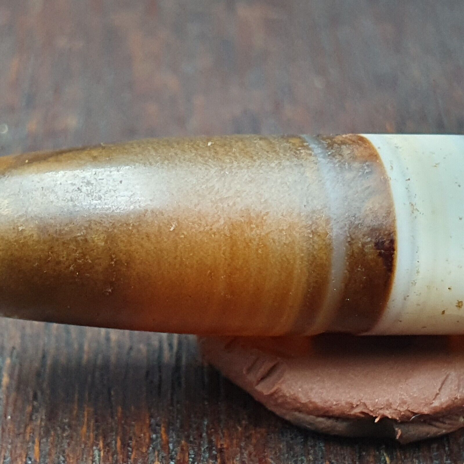 Antique Old Yemeni Agate Natural Rare pattern Banded Agate Bead 37.9mm BD-5