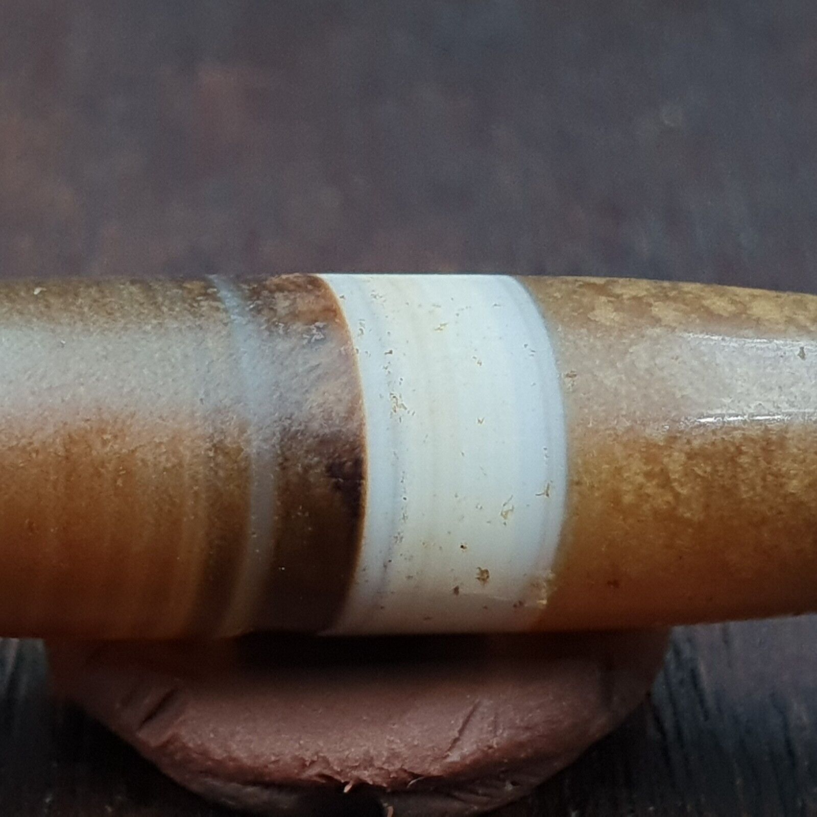 Antique Old Yemeni Agate Natural Rare pattern Banded Agate Bead 37.9mm BD-5