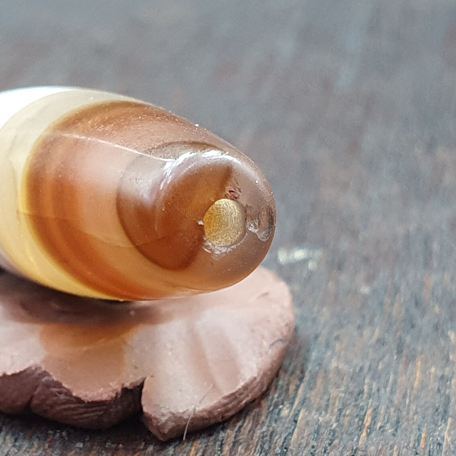 Antique Old Yemeni Agate Natural Rare pattern Banded Agate Bead 37.3mm BD-12