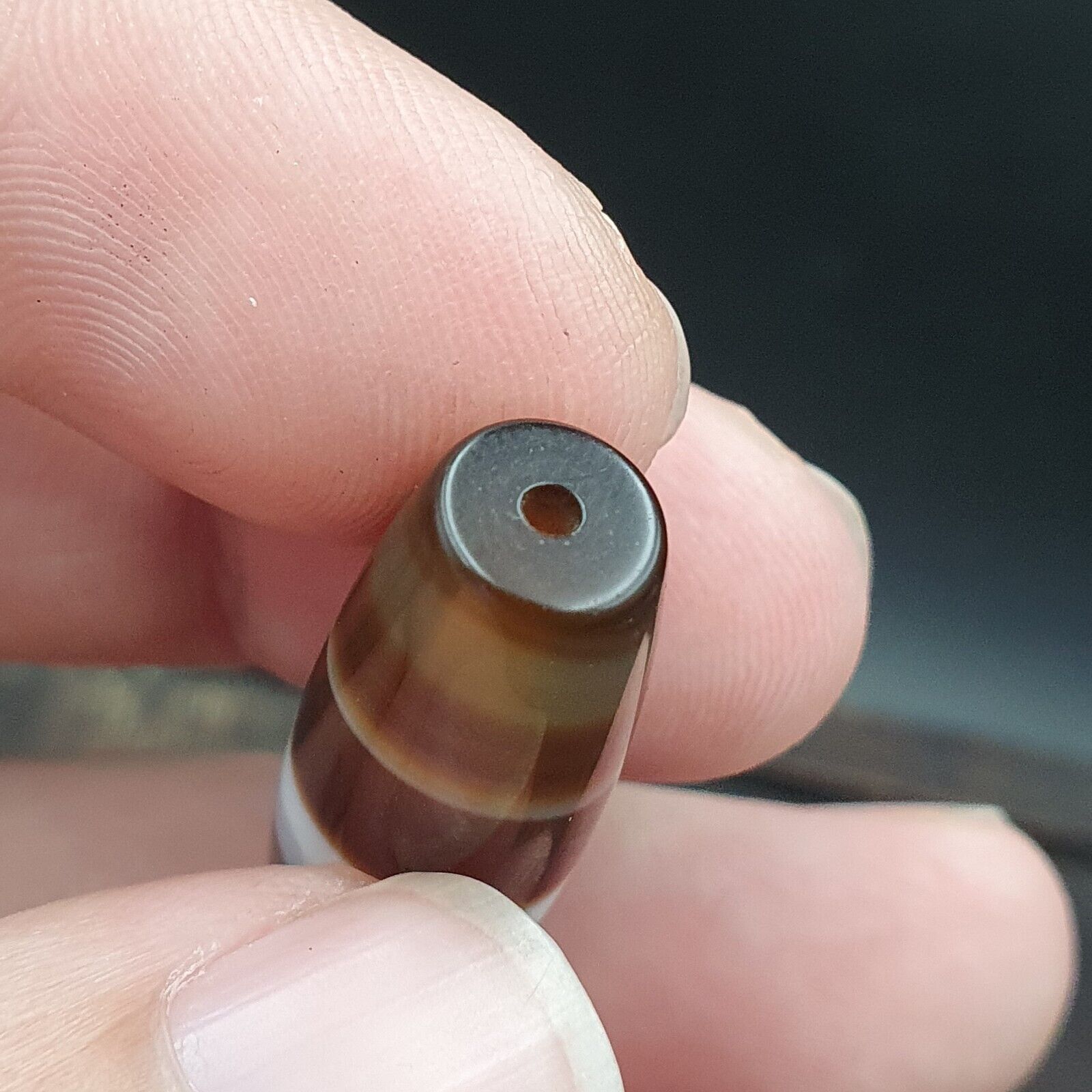 Antique Old Yemeni Agate Natural Rare pattern Banded Agate Bead 37mm BD-2