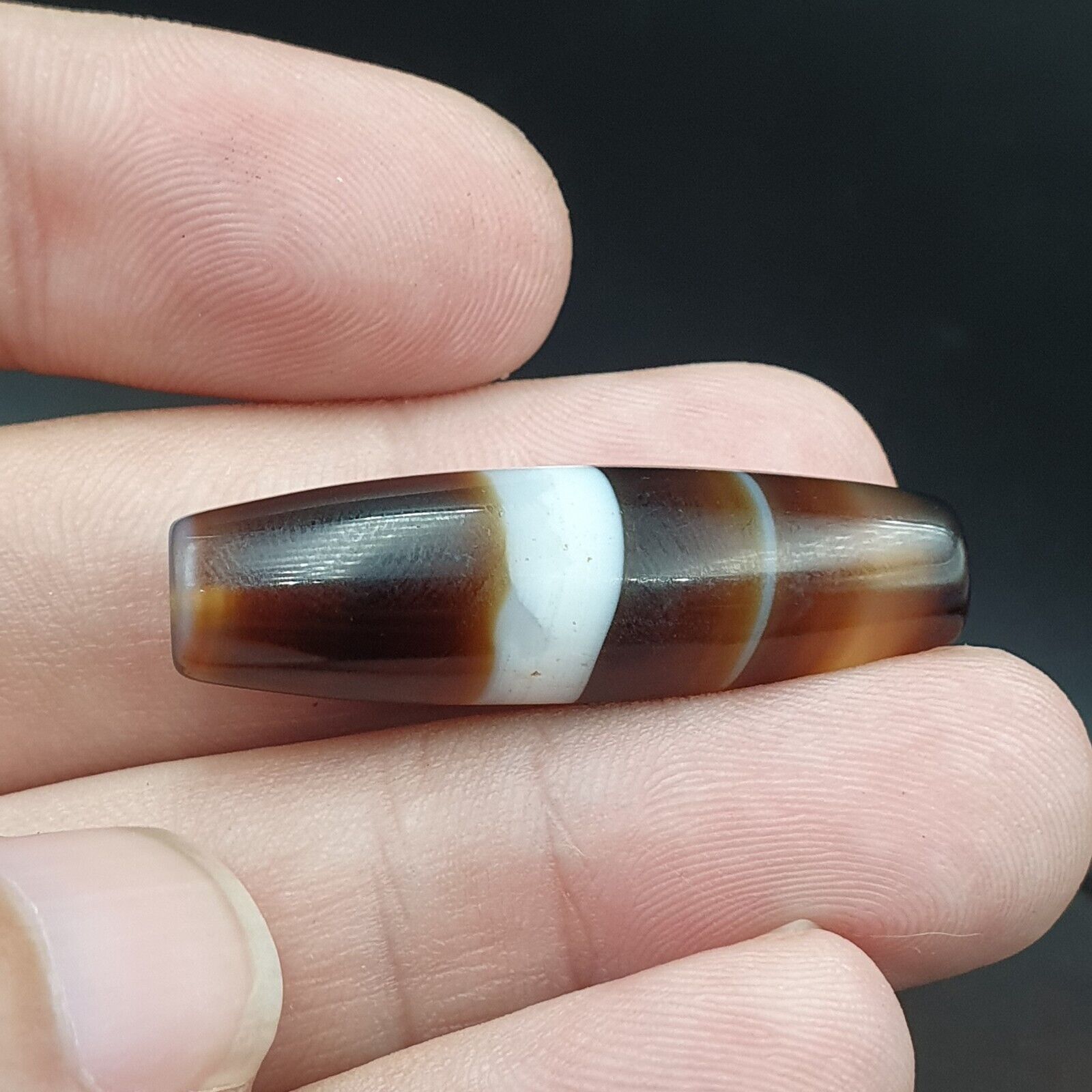 Antique Old Yemeni Agate Natural Rare pattern Banded Agate Bead 37mm BD-2