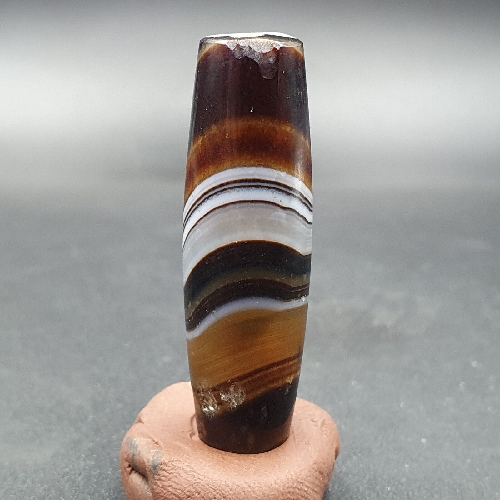 Antique Old Yemeni Agate Natural Rare pattern Banded Agate Bead 37mm BD-1