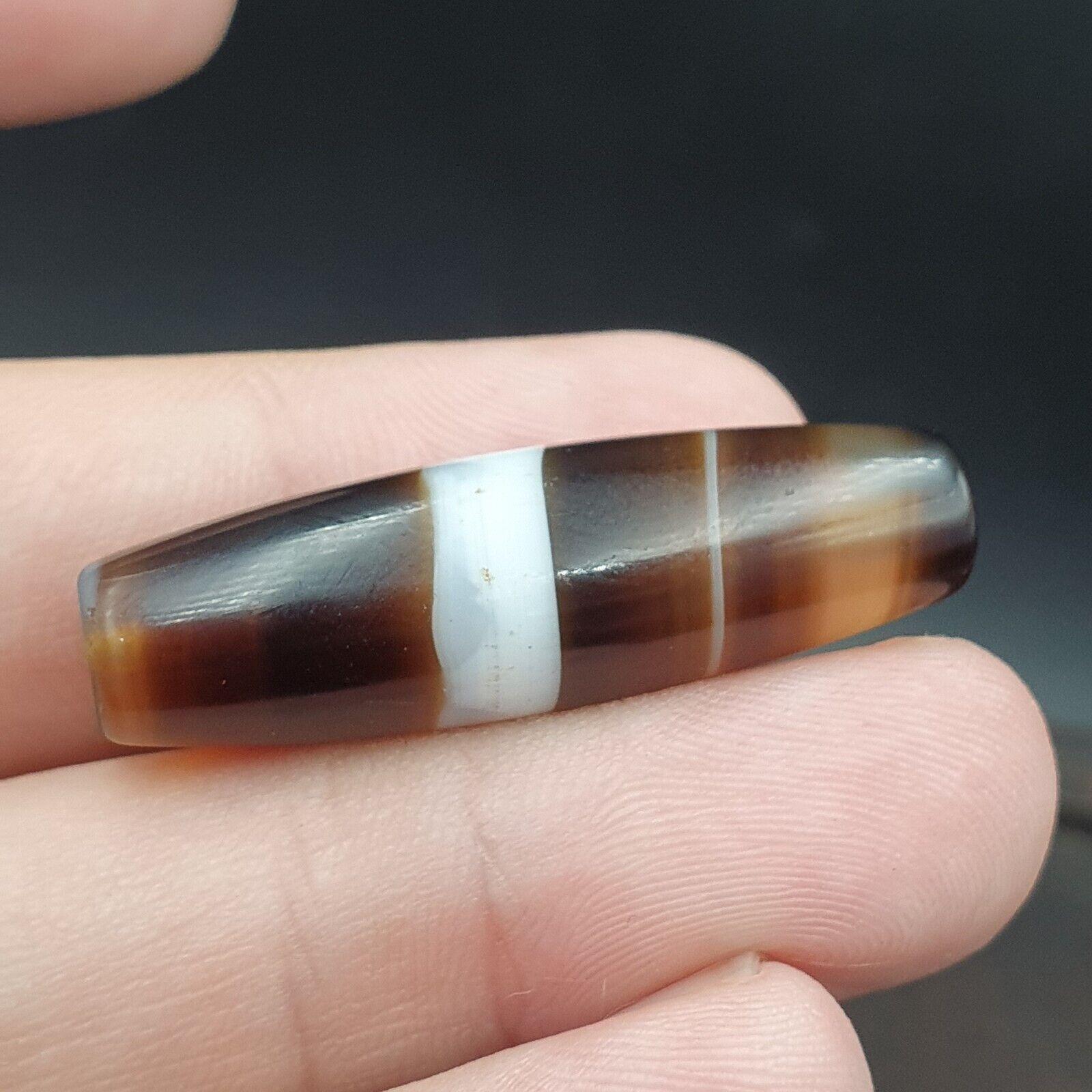 Antique Old Yemeni Agate Natural Rare pattern Banded Agate Bead 37mm BD-2