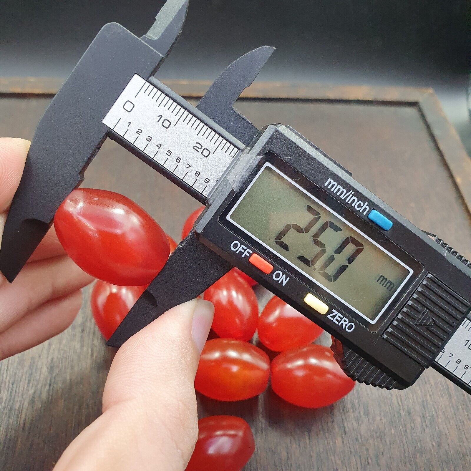 Cherry Red Very rare Himalayan indo Tibetan Agate carnelian Beads Lot 25mm
