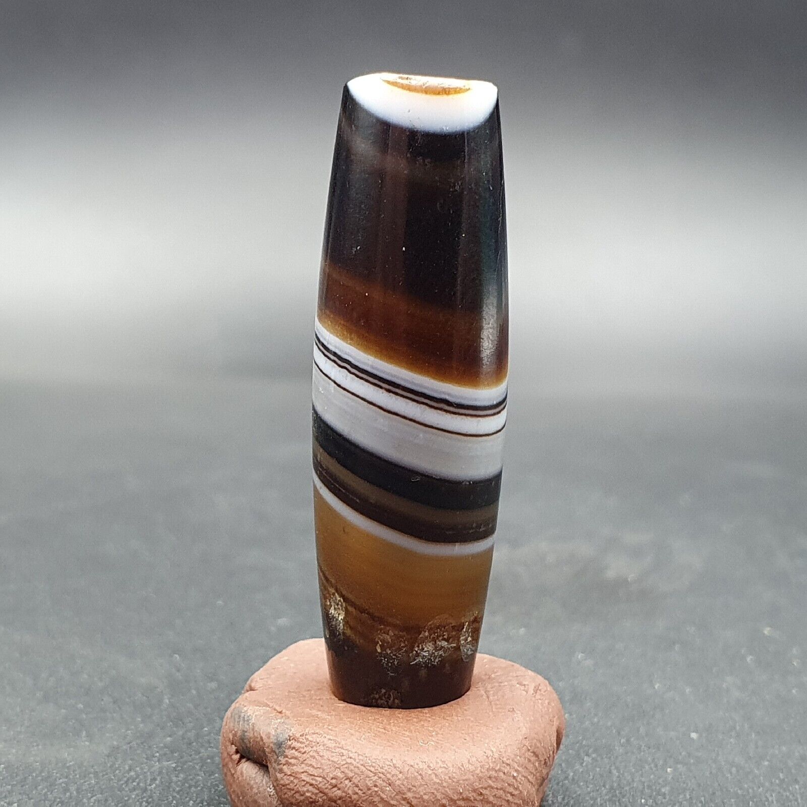 Antique Old Yemeni Agate Natural Rare pattern Banded Agate Bead 37mm BD-1