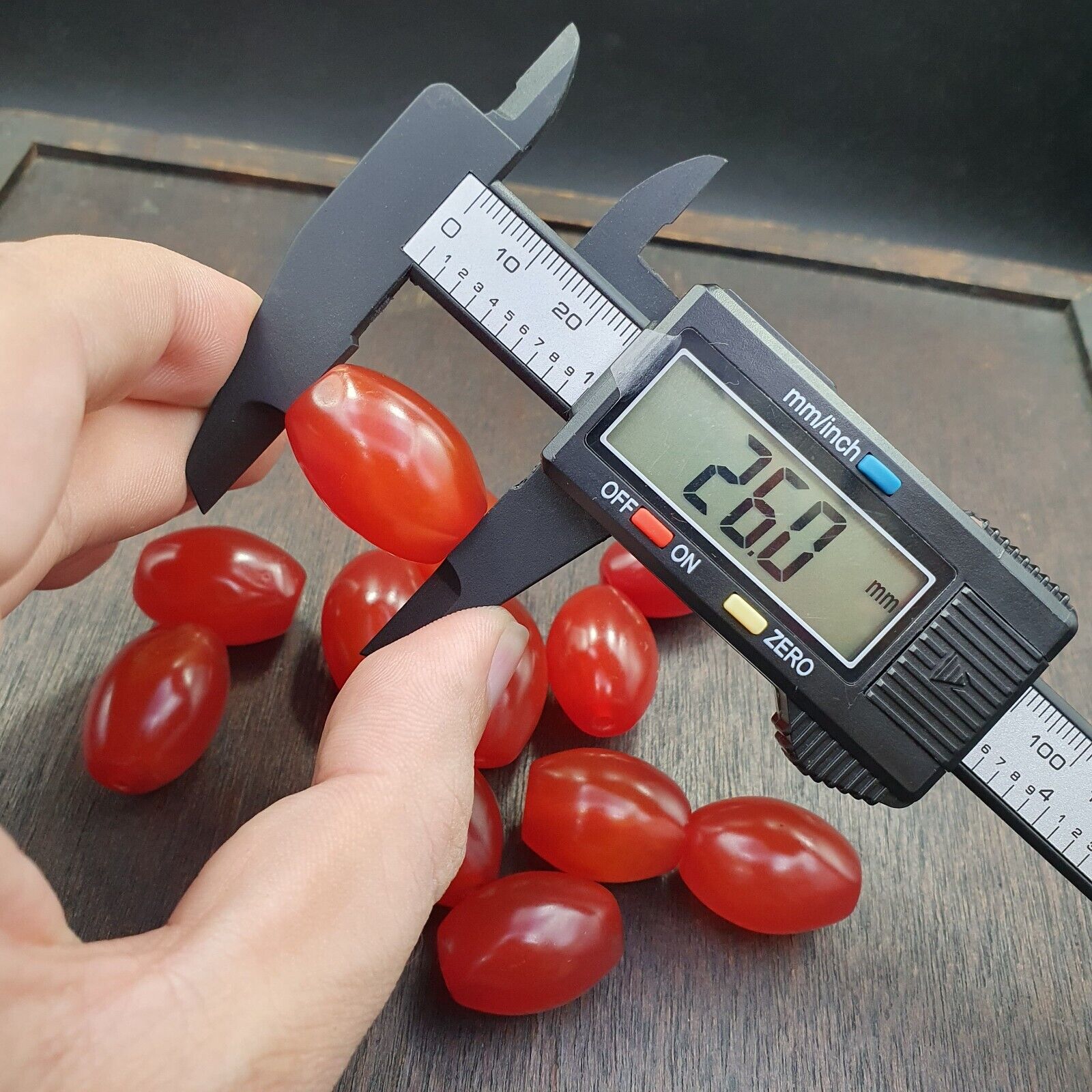 Cherry Red Very rare Himalayan indo Tibetan Agate carnelian Beads Lot 25mm
