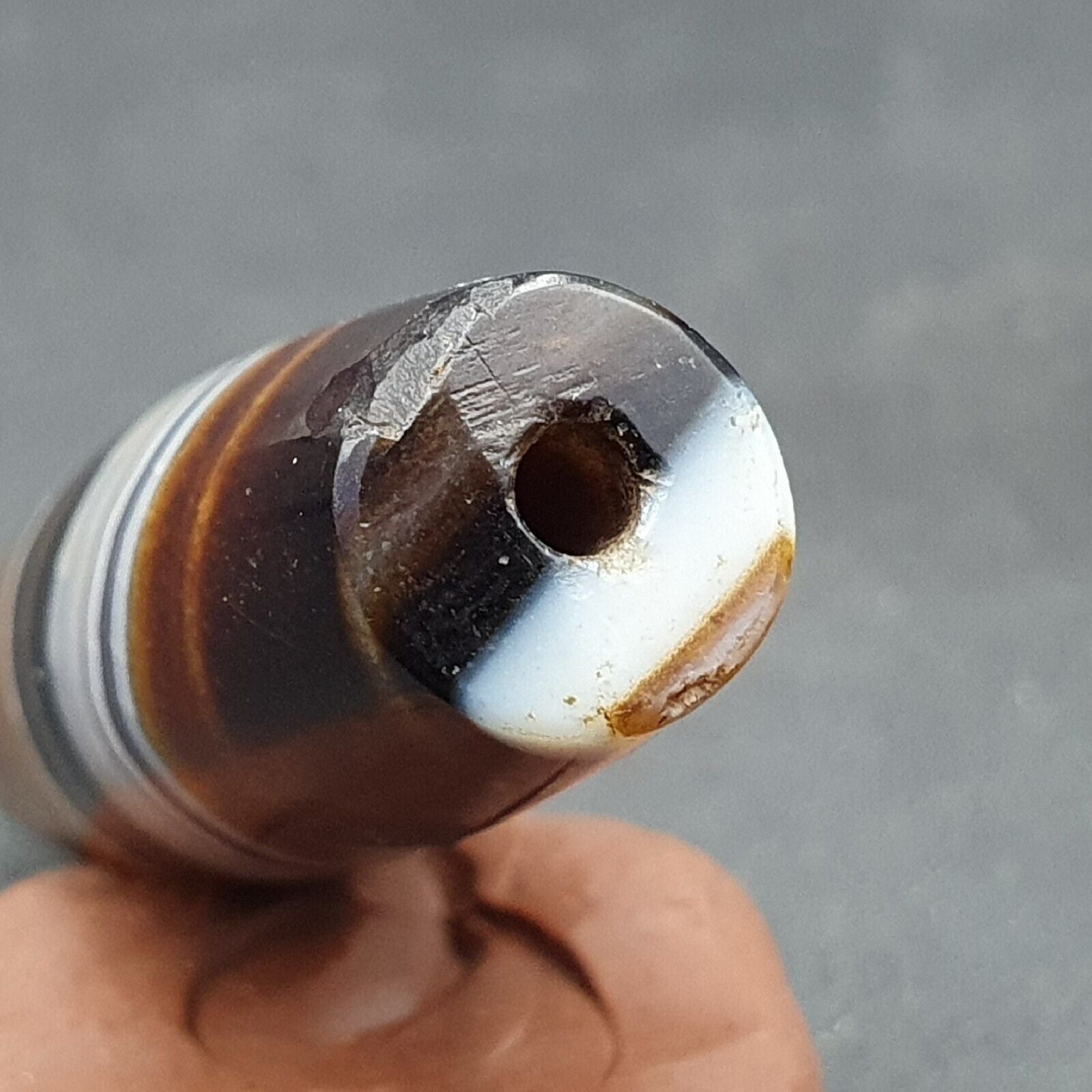 Antique Old Yemeni Agate Natural Rare pattern Banded Agate Bead 37mm BD-1
