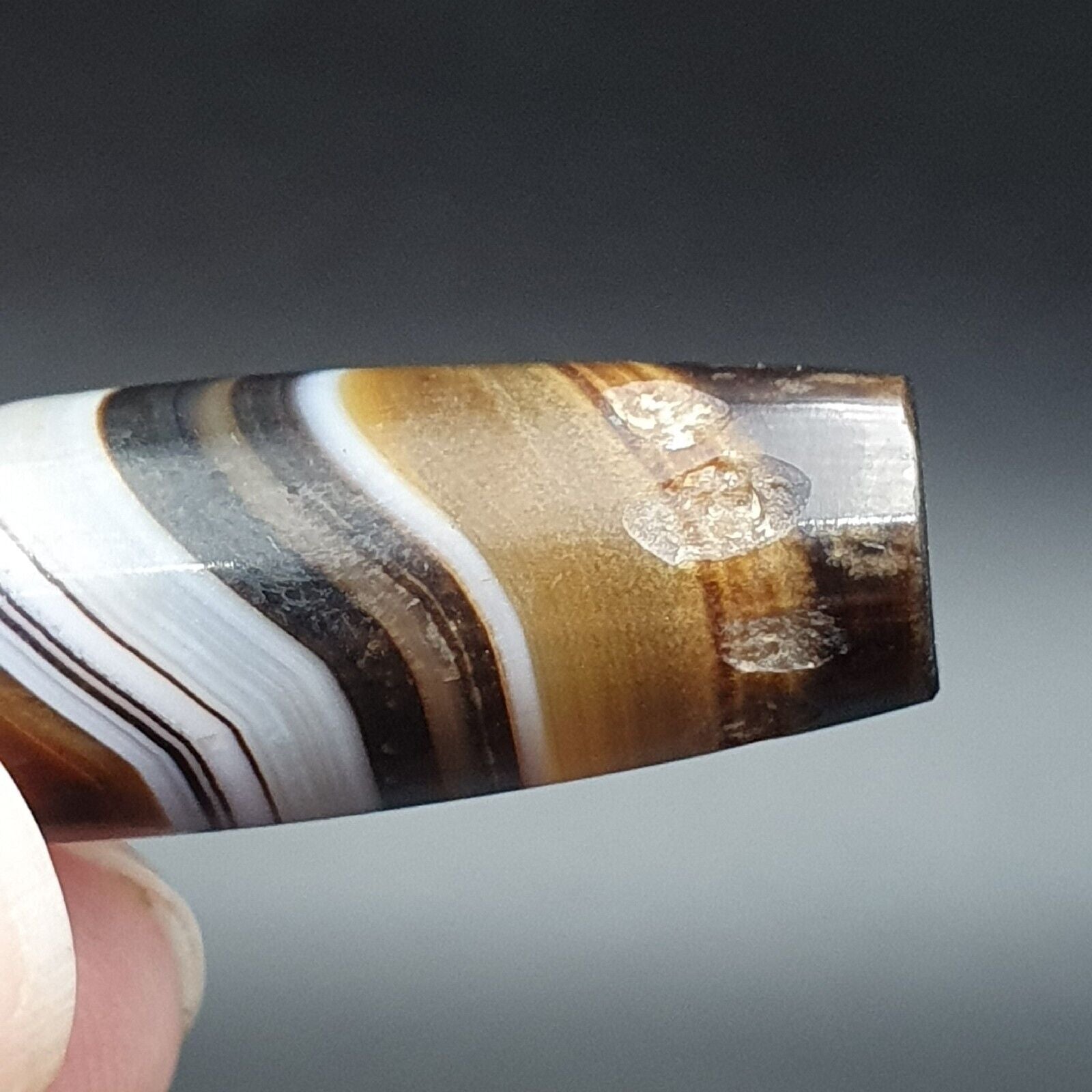 Antique Old Yemeni Agate Natural Rare pattern Banded Agate Bead 37mm BD-1