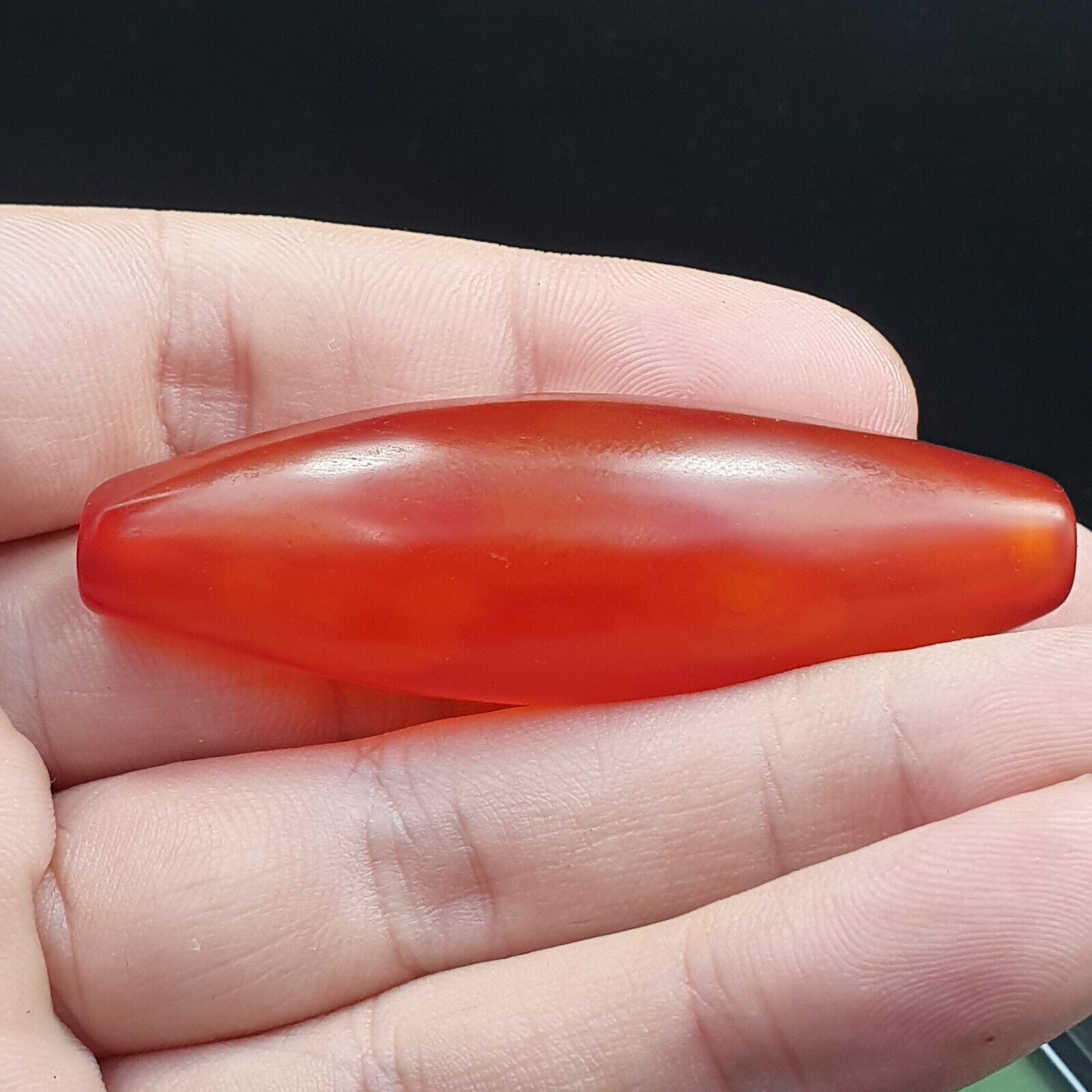 Antique Red Very rare Himalayan Tibetan Agate carnelian large Bead 63.5mm