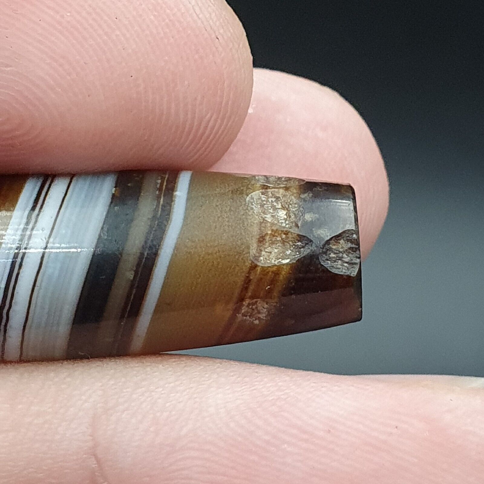 Antique Old Yemeni Agate Natural Rare pattern Banded Agate Bead 37mm BD-1