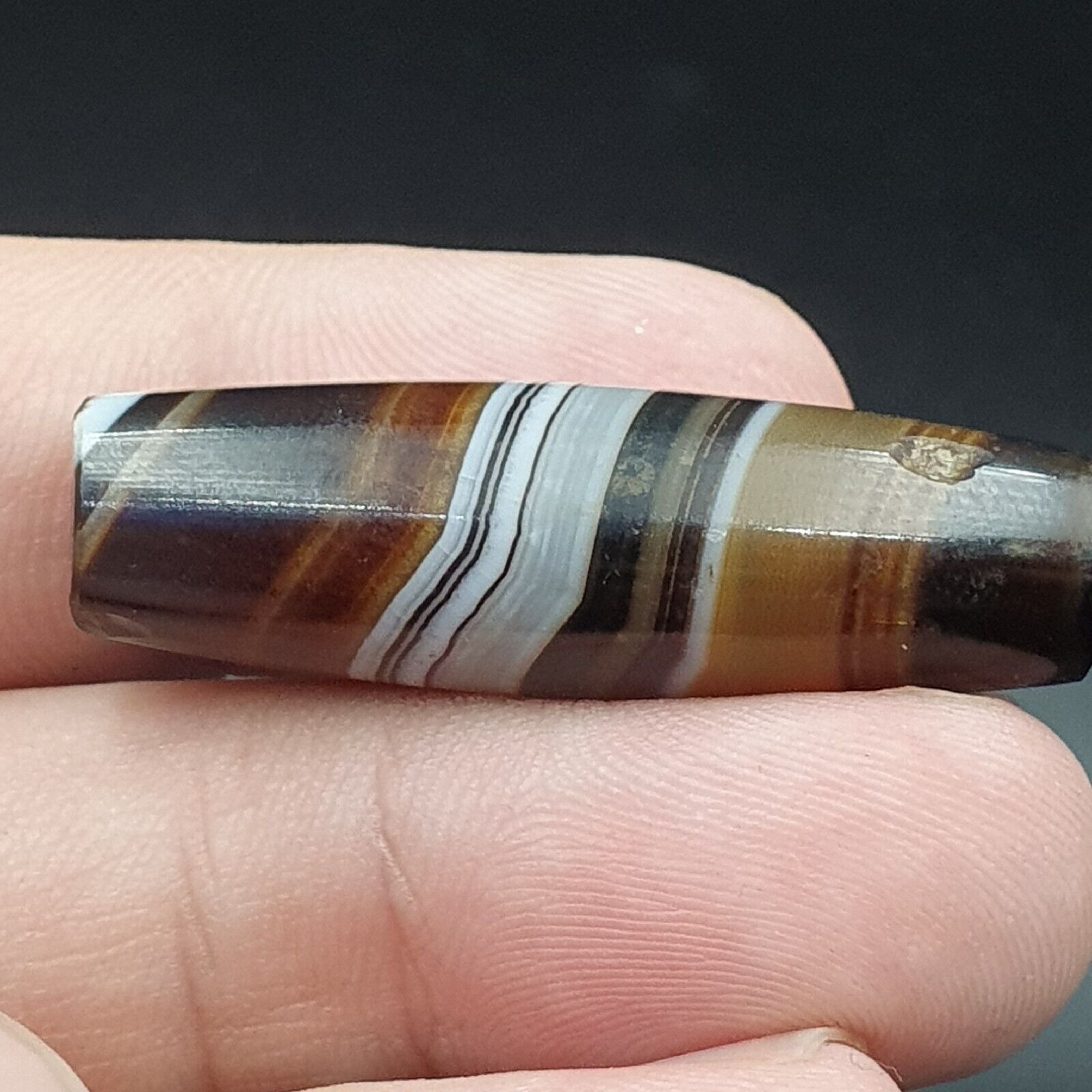 Antique Old Yemeni Agate Natural Rare pattern Banded Agate Bead 37mm BD-1