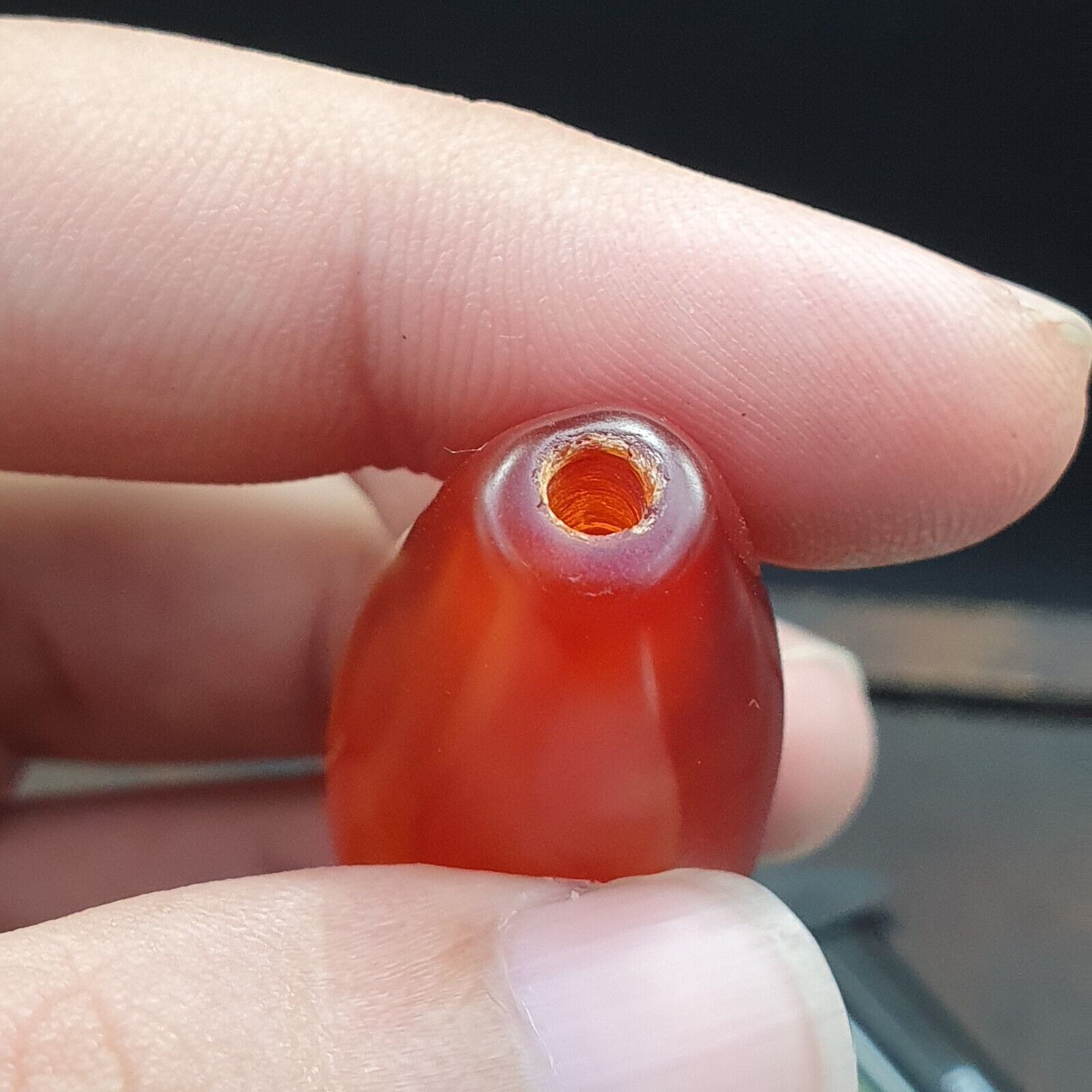 Antique Red Very rare Himalayan Tibetan Agate carnelian large Bead 63.5mm
