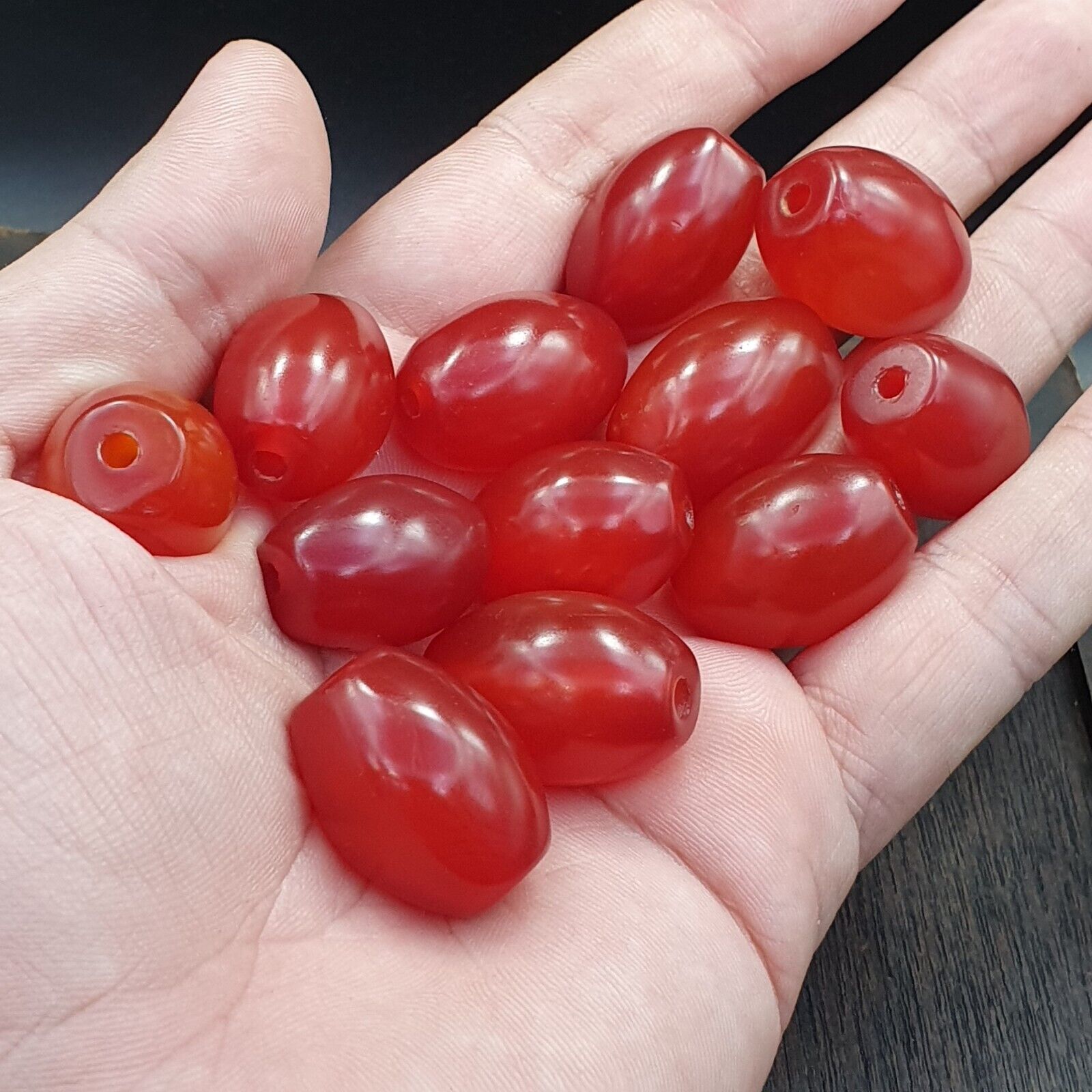 Cherry Red Very rare Himalayan indo Tibetan Agate carnelian Beads Lot 25mm