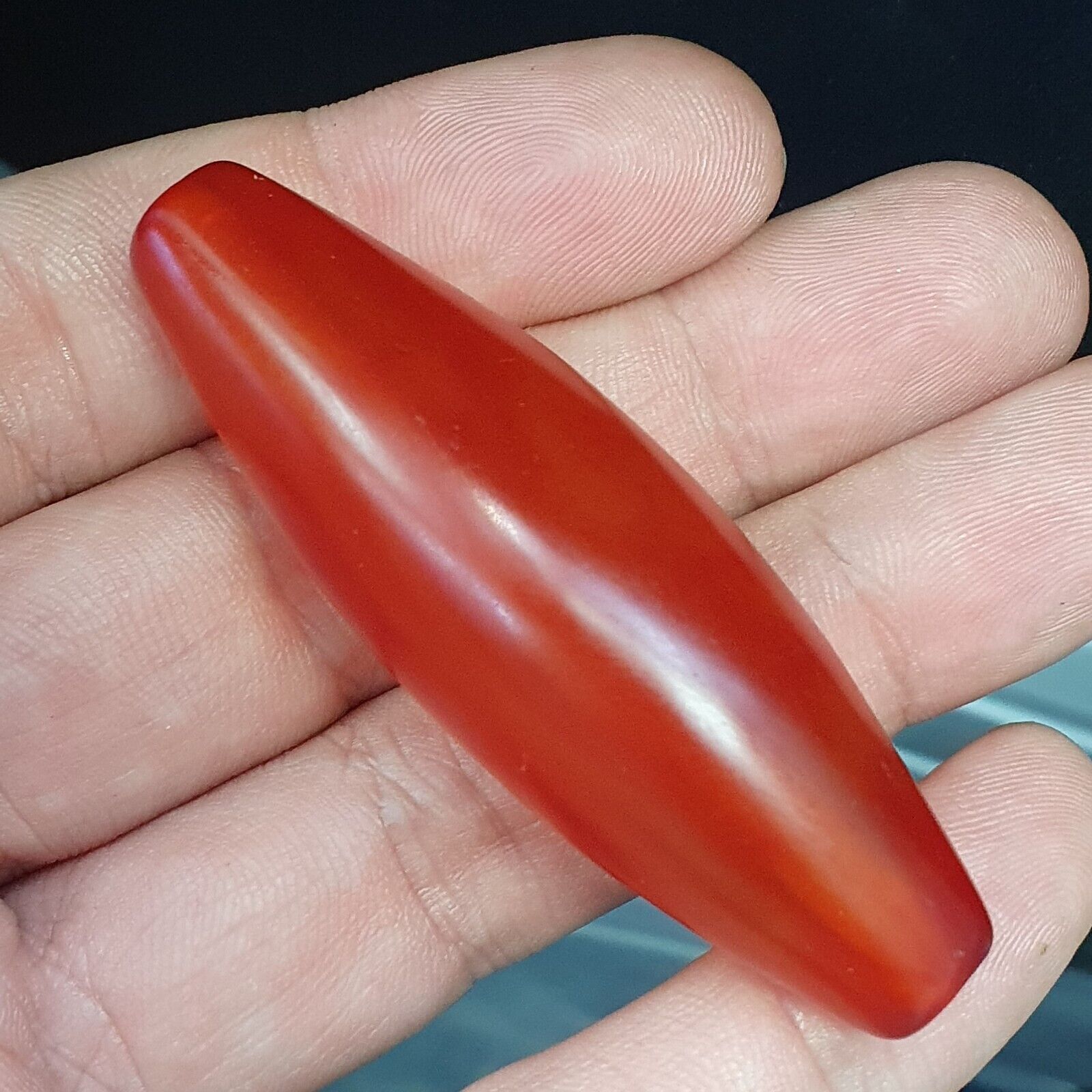 Antique Red Very rare Himalayan Tibetan Agate carnelian large Bead 63.5mm