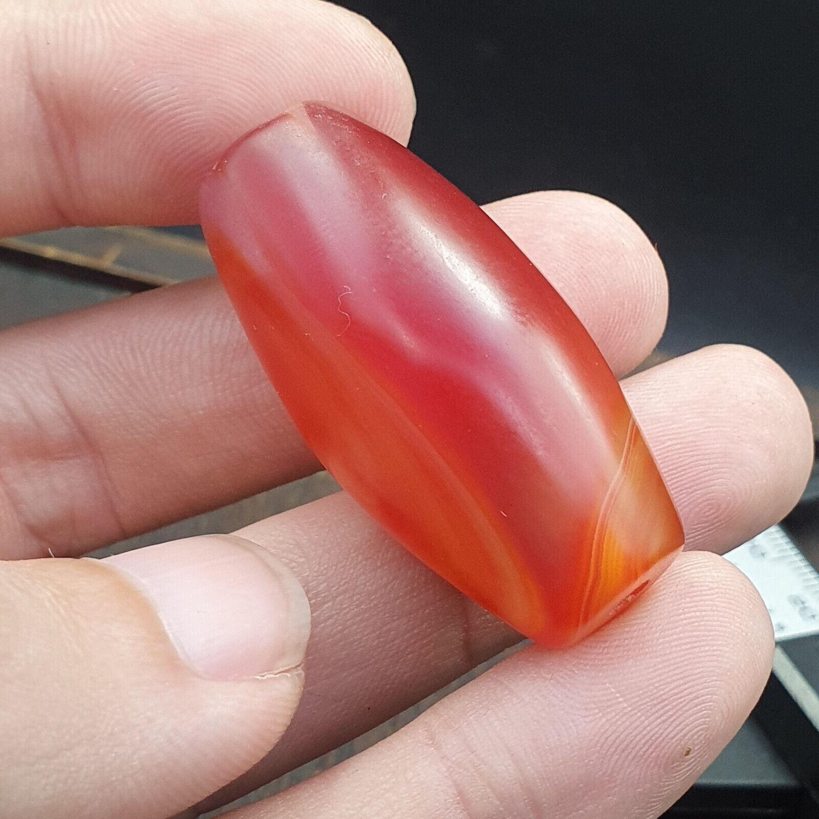 Cherry Red Very rare Himalayan indo Tibetan Agate carnelian Bead