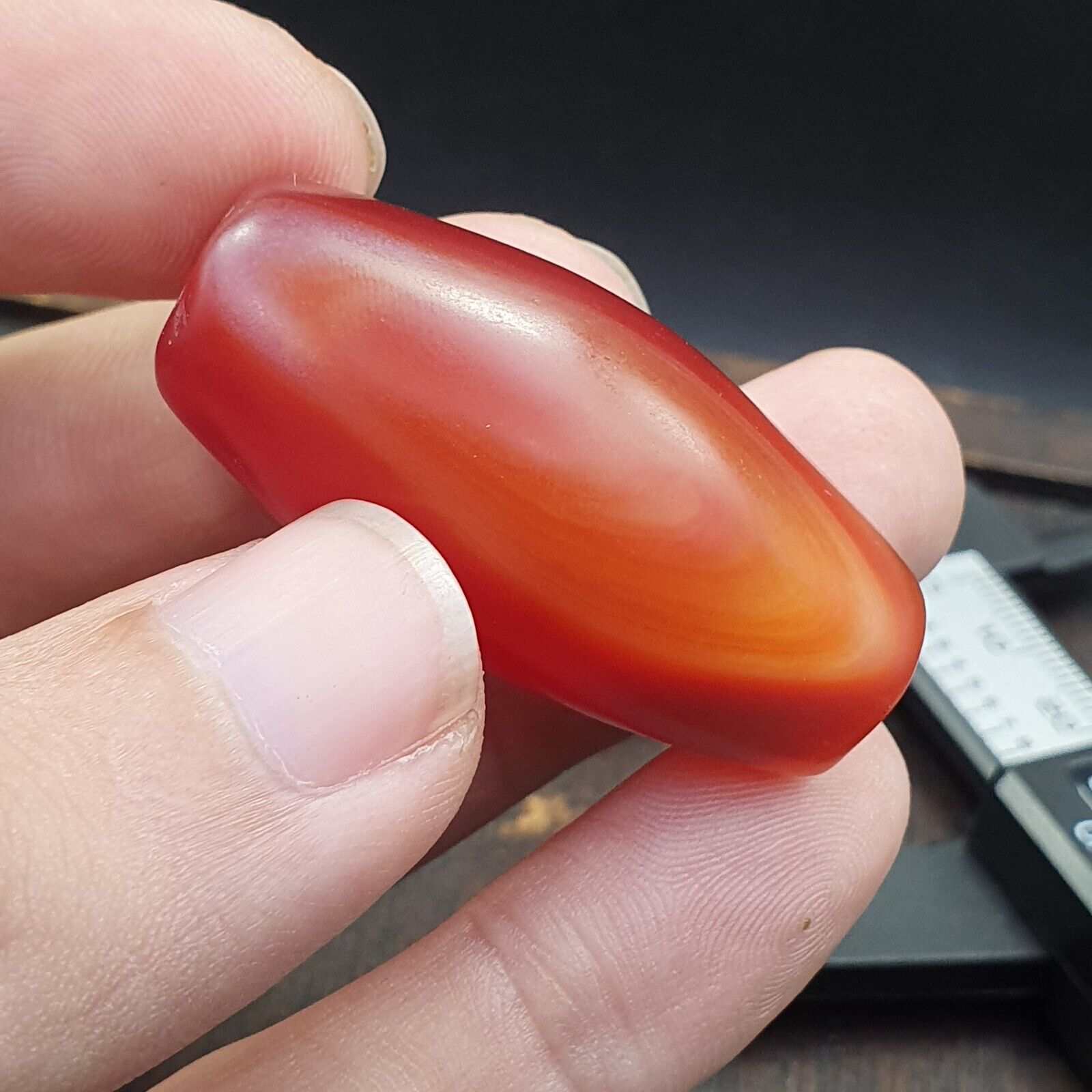 Cherry Red Very rare Himalayan indo Tibetan Agate carnelian Bead