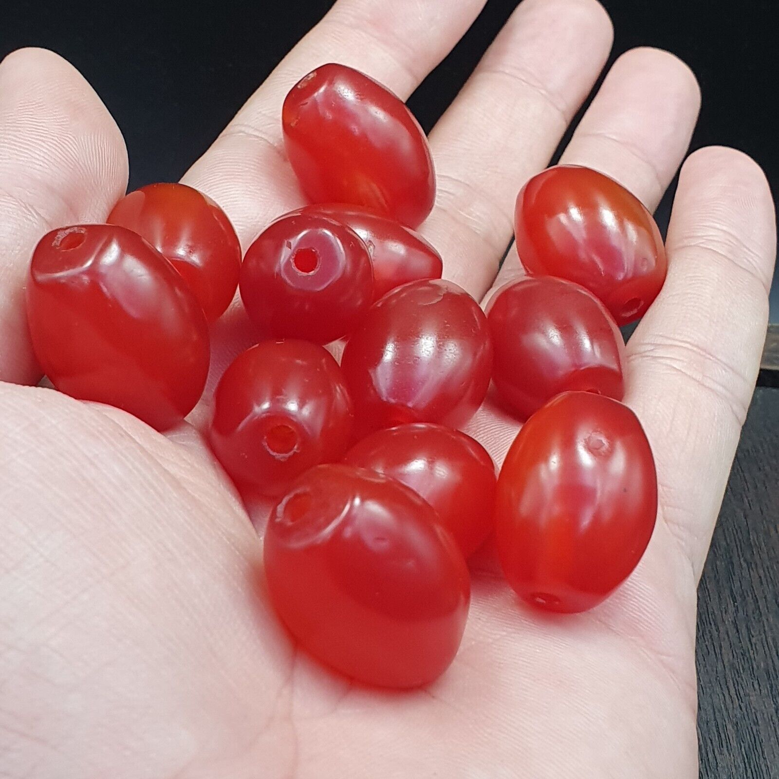 Cherry Red Very rare Himalayan indo Tibetan Agate carnelian Beads Lot 25mm