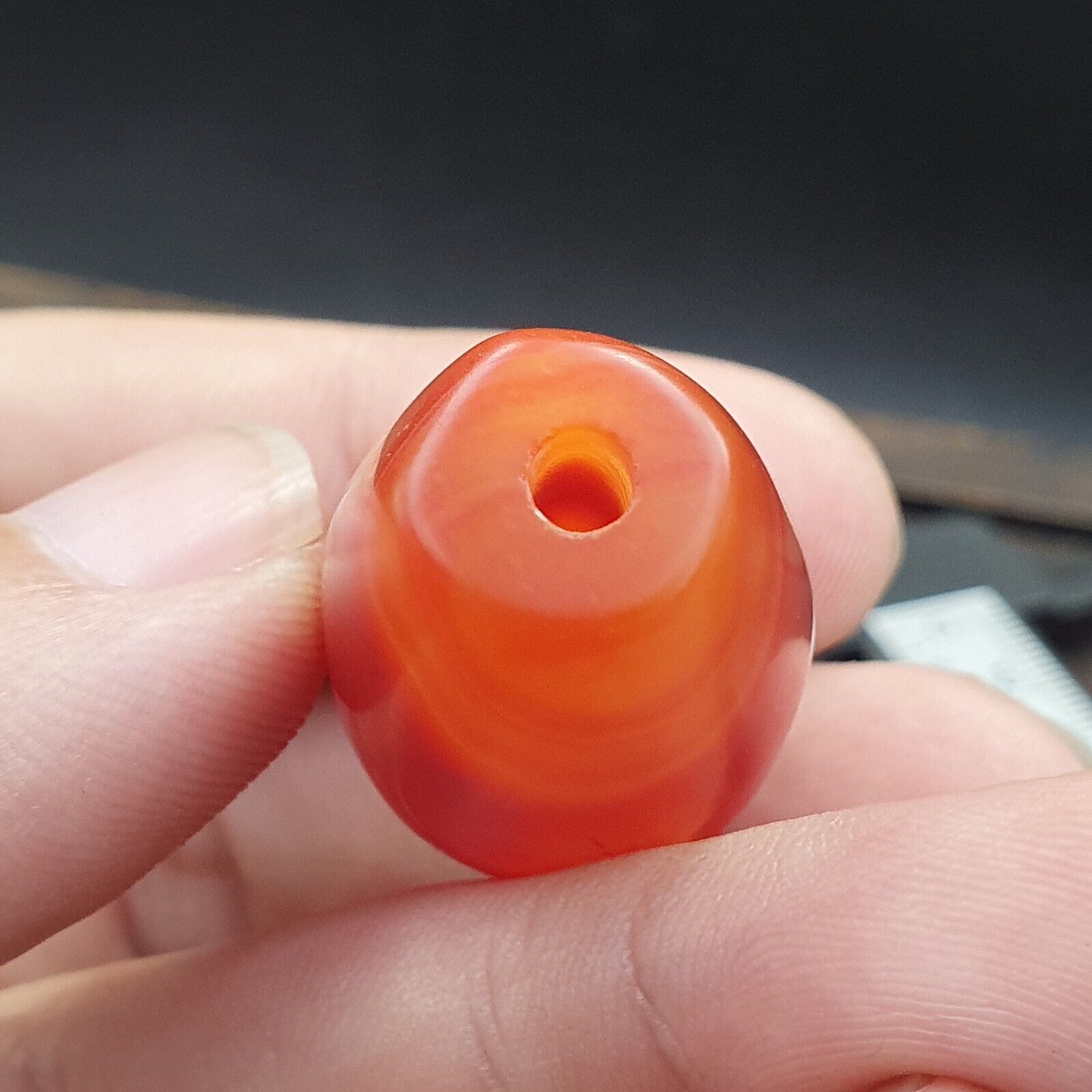 Cherry Red Very rare Himalayan indo Tibetan Agate carnelian Bead