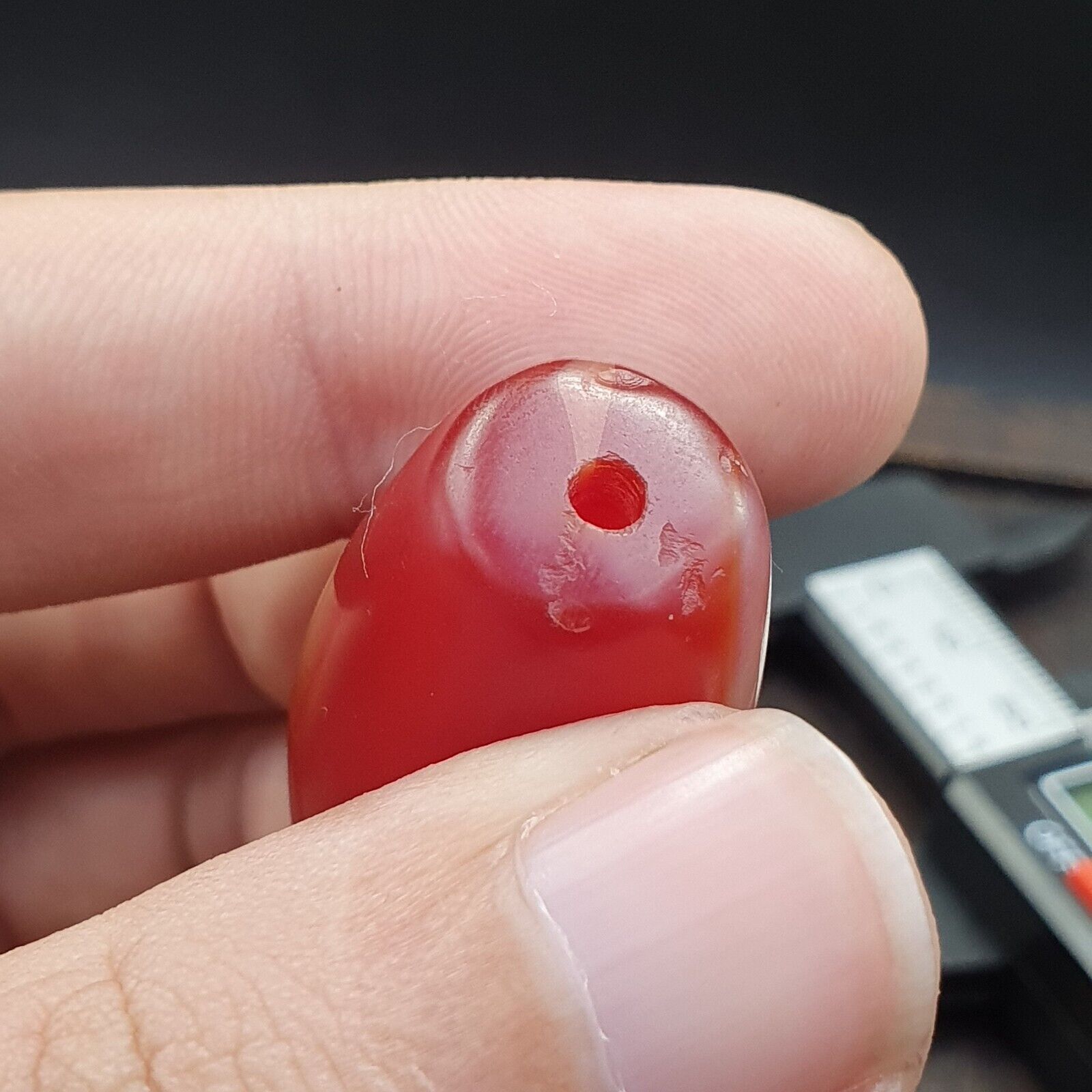 Cherry Red Very rare Himalayan indo Tibetan Agate carnelian Bead