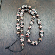 East Oasis Vintage Venerano Art Fancy Aventurine Glass Bead Strand with Sparkling 25x13mm Beads