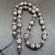 East Oasis Vintage Venerano Art Fancy Aventurine Glass Bead Strand with Sparkling 25x13mm Beads