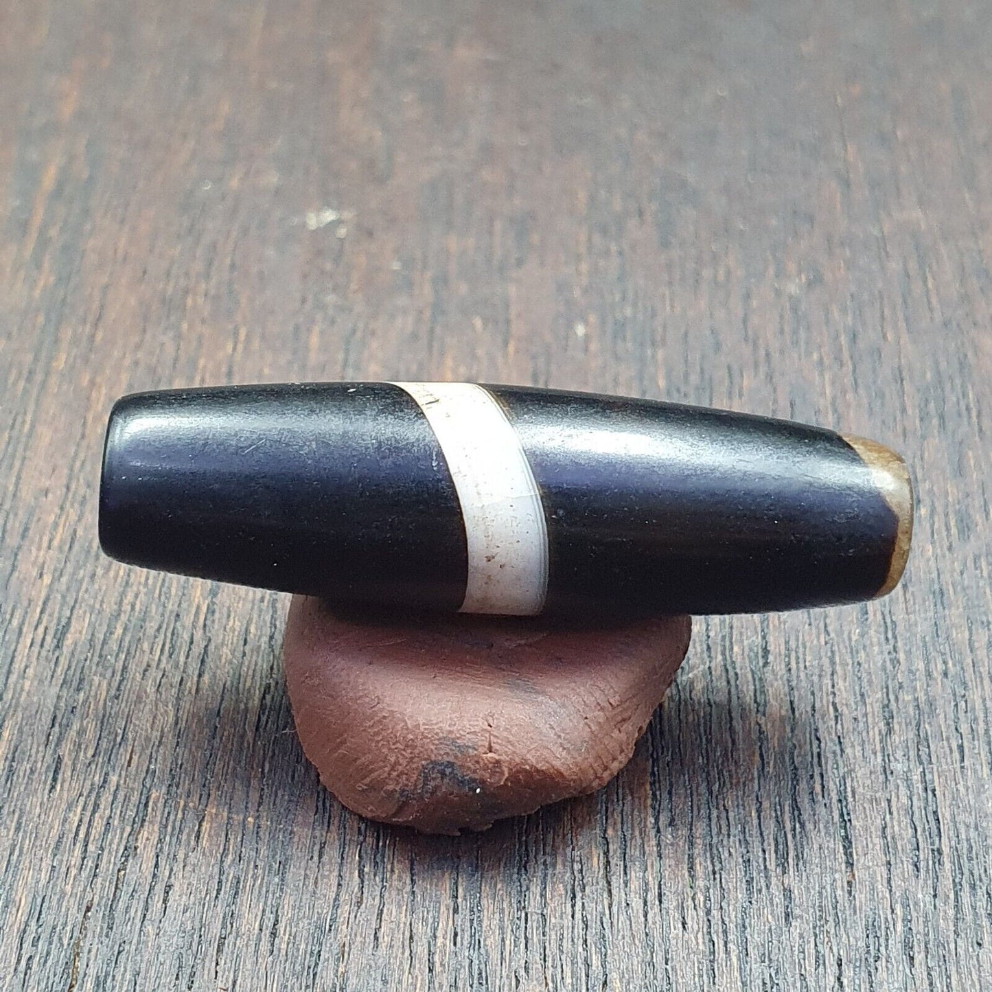 Antiker alter jemenitischer Achat, natürliches, seltenes Muster, gebänderte Achatperle, 37,6 mm, BD-7-6