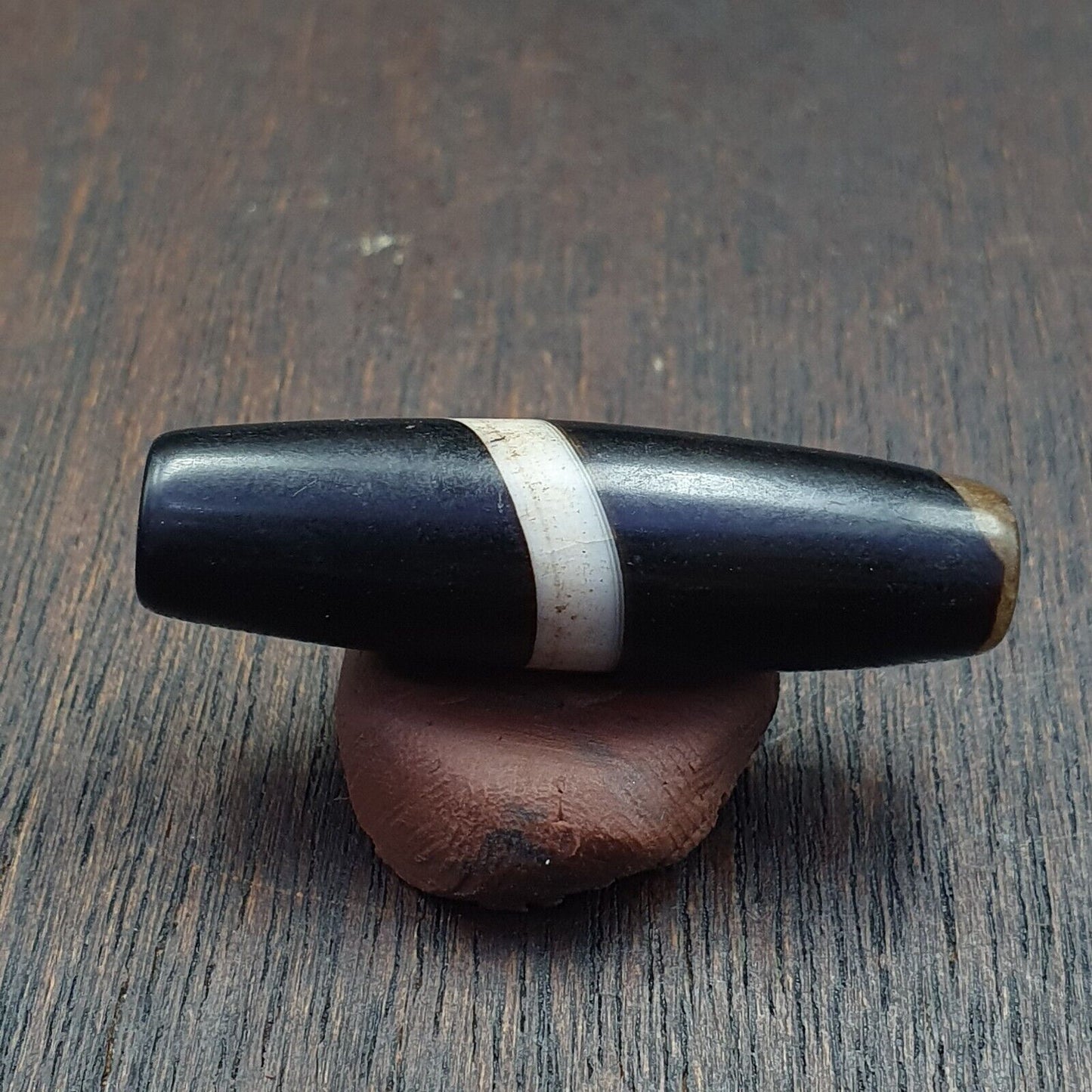 Antiker alter jemenitischer Achat, natürliches, seltenes Muster, gebänderte Achatperle, 37,6 mm, BD-7-6