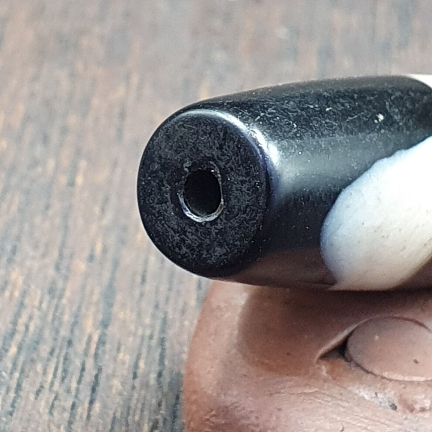 Antiker alter jemenitischer Achat, natürliches, seltenes Muster, gebänderte Achatperle, 37,6 mm, BD-7-6